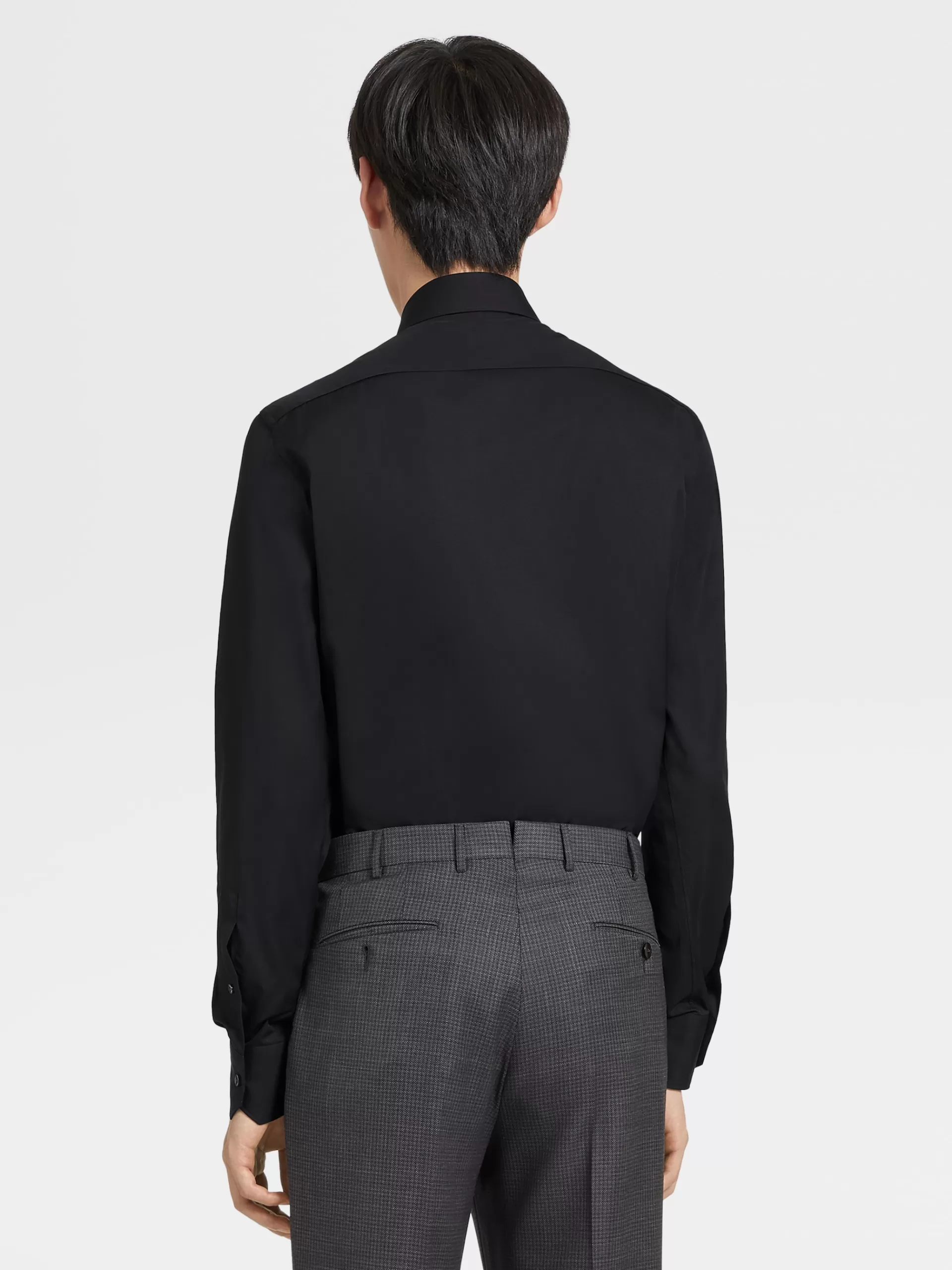 Best ZEGNA Chemise Habilleee En Coton Trofeo™ Comfort A Manches Longues Noir