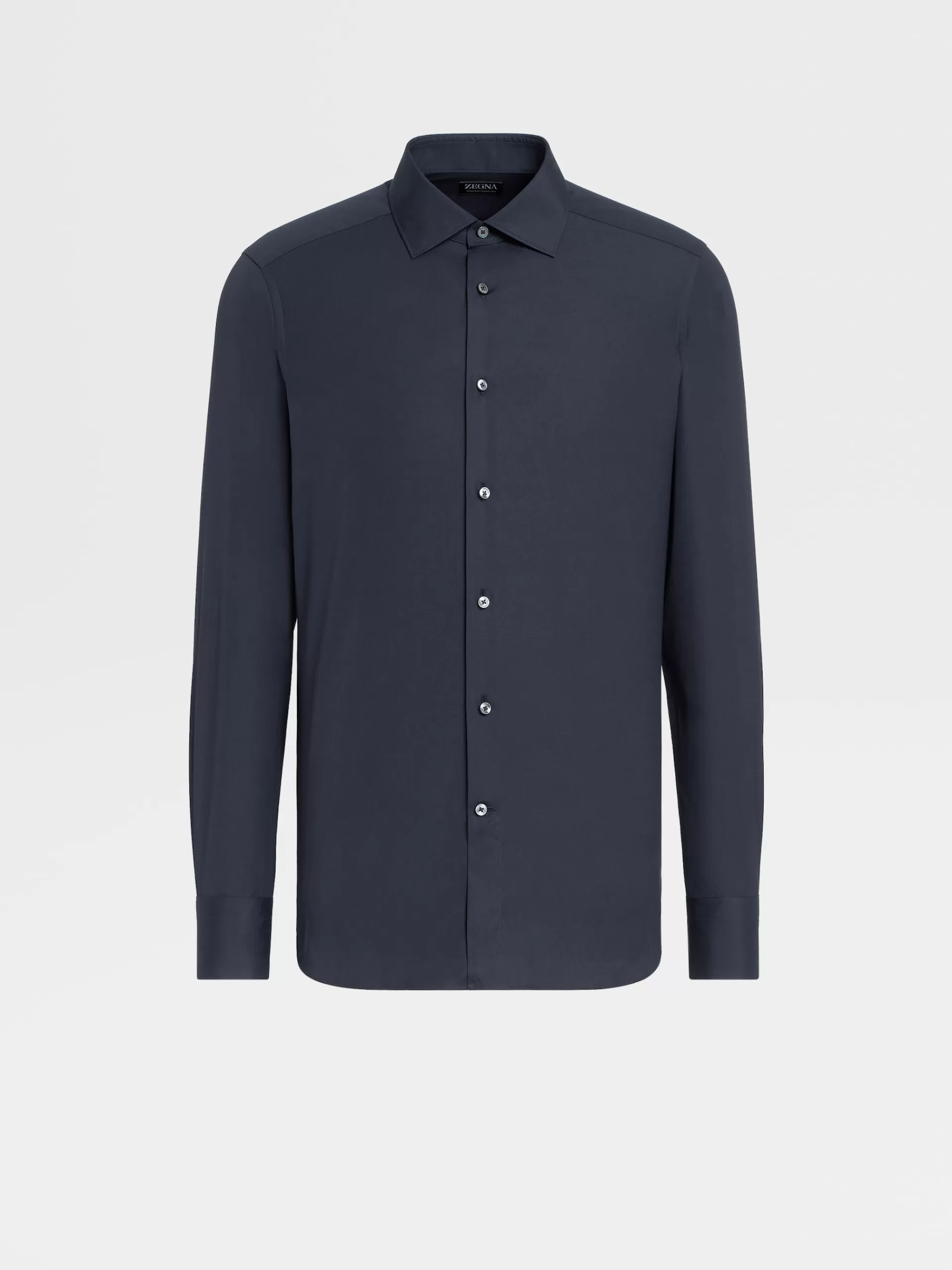 Store ZEGNA Chemise Habilleeen Coton Trofeo™ Comfort A Manches Longues Bleu Marine