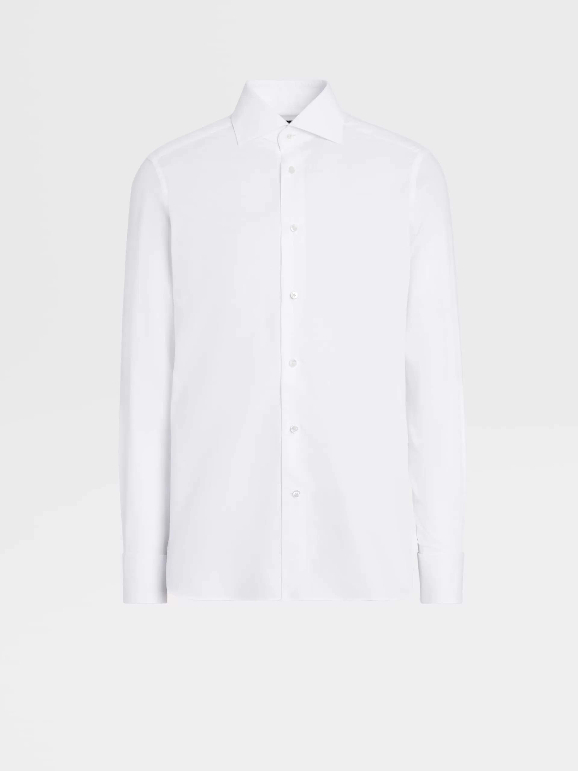 Online ZEGNA Chemise Habilleehe En Coton Trofeo™ A Manches Longues Blanc