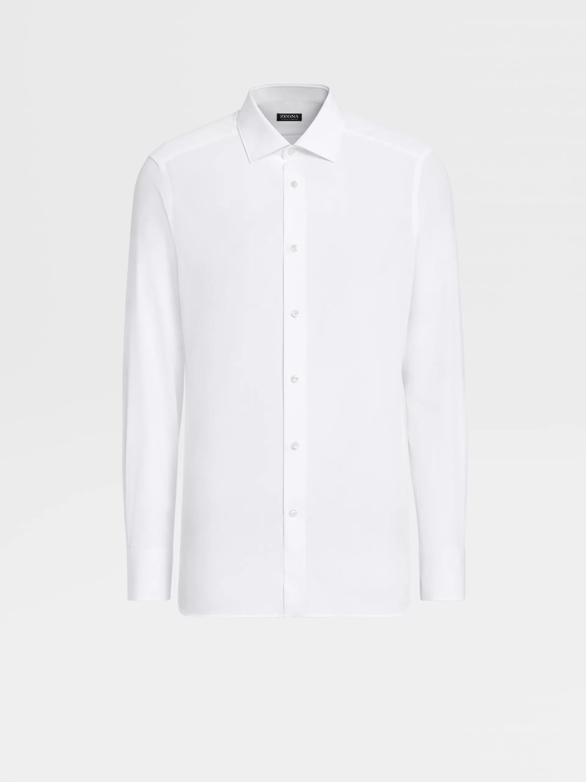 Flash Sale ZEGNA Chemise Habilleehe En Coton Trofeo™ Comfort A Manches Longues Blanc