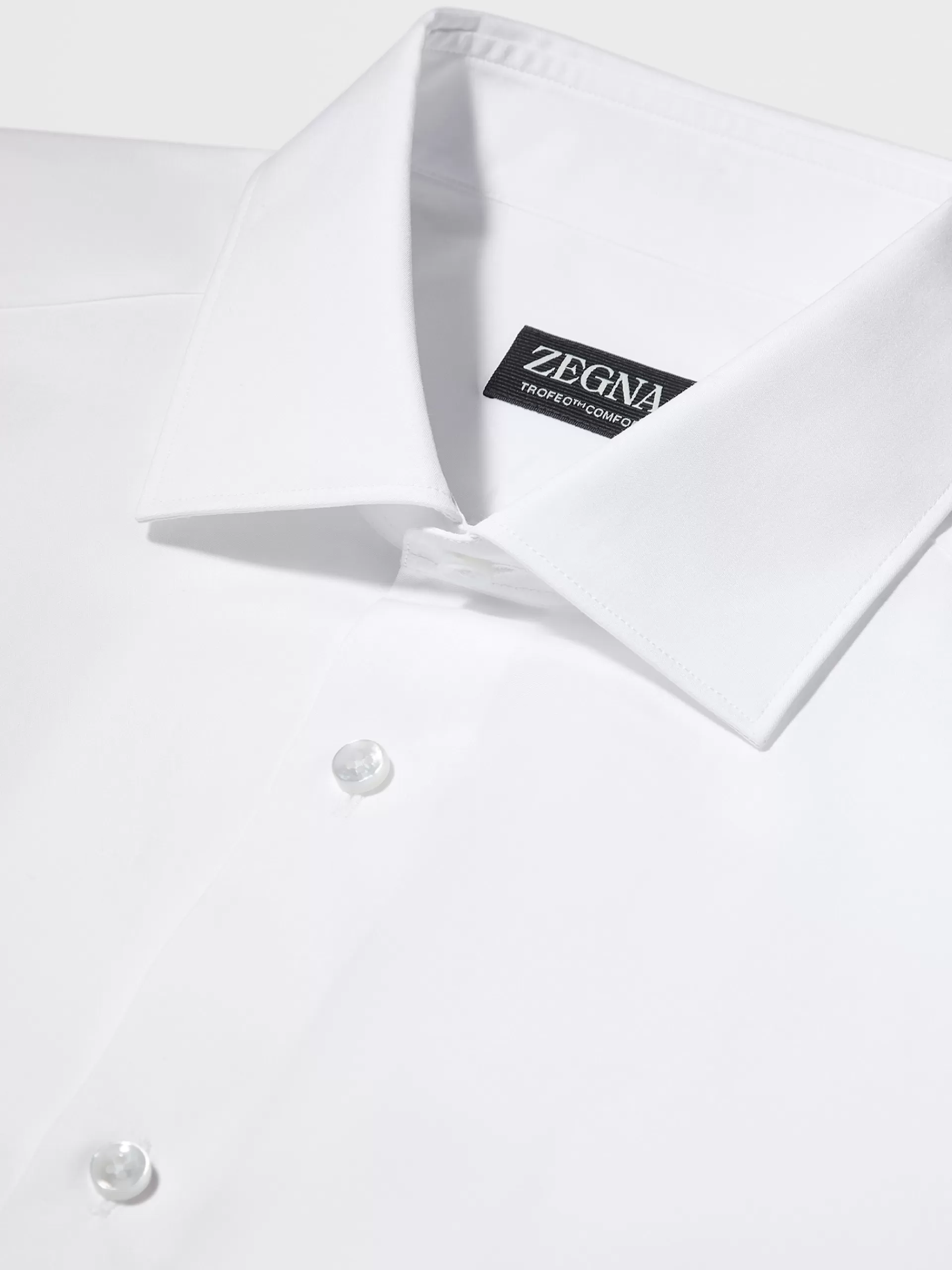 Flash Sale ZEGNA Chemise Habilleehe En Coton Trofeo™ Comfort A Manches Longues Blanc