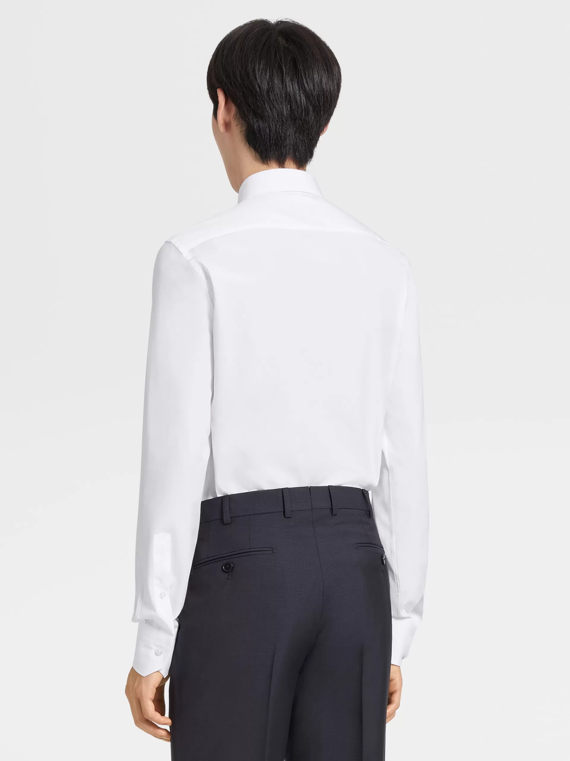 Flash Sale ZEGNA Chemise Habilleehe En Coton Trofeo™ Comfort A Manches Longues Blanc