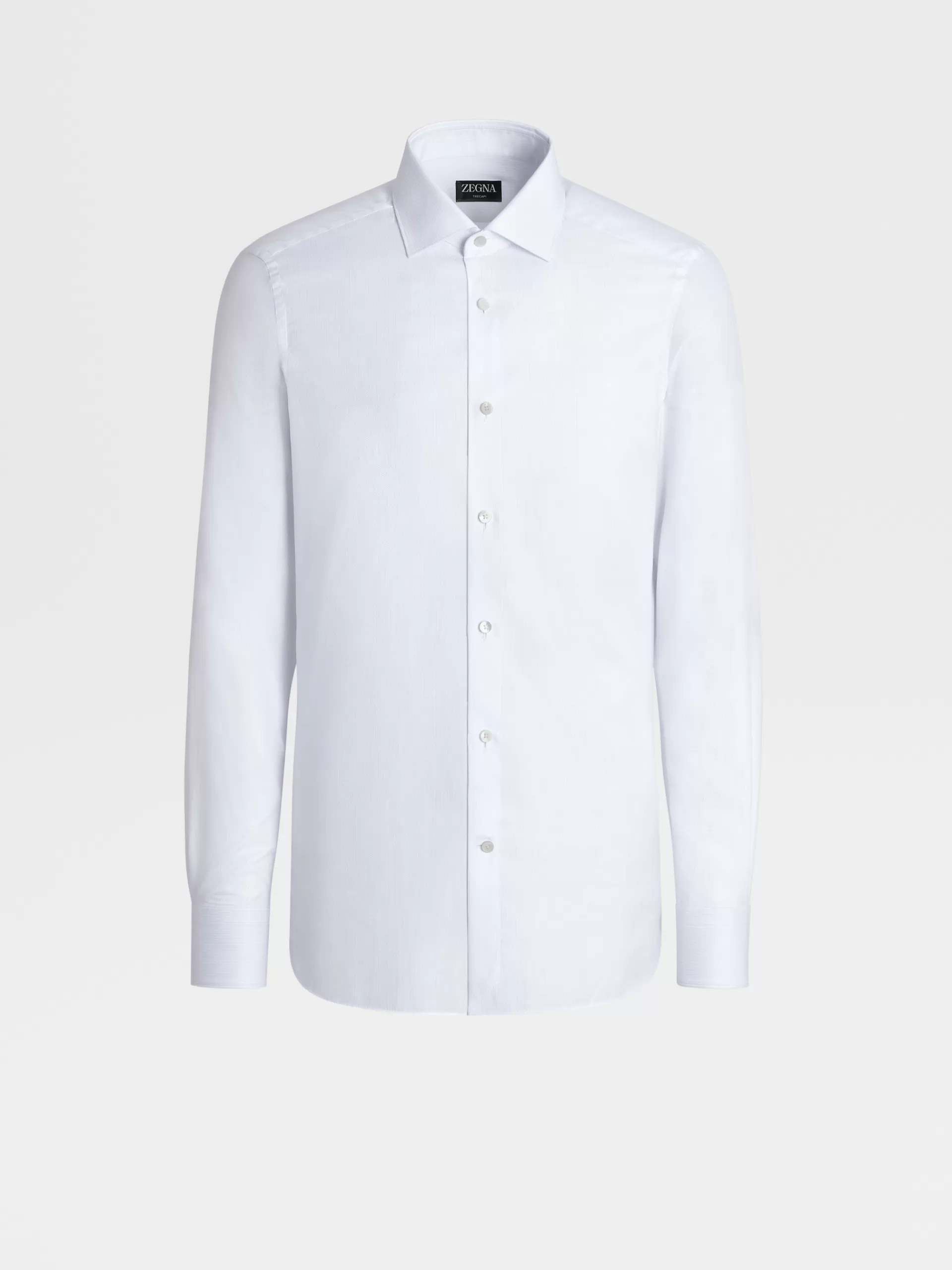 Fashion ZEGNA Chemise Manches Longues Habillee Bleu Clair Et Blanc A Micro-Rayures En Cotontrecapi Bleu Clair/Blanc