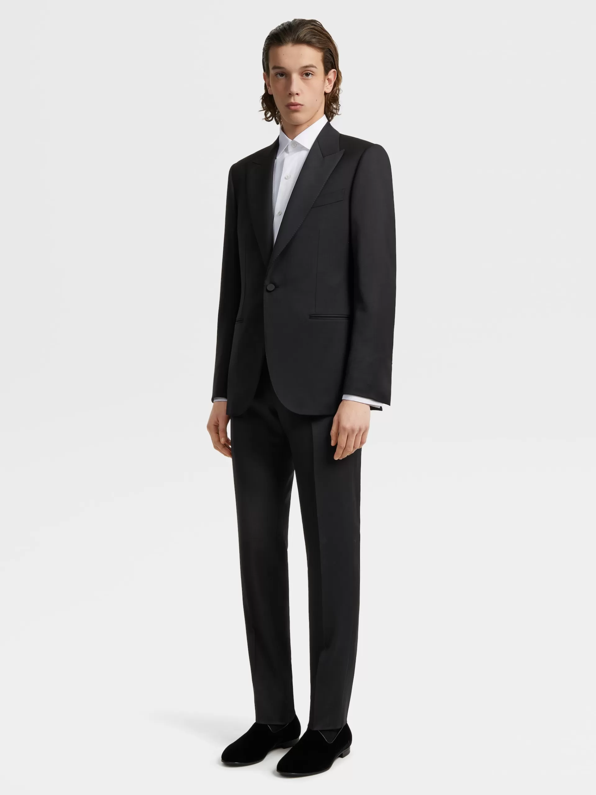 Hot ZEGNA Costume De Soiree En Laine Multiseasone Noir