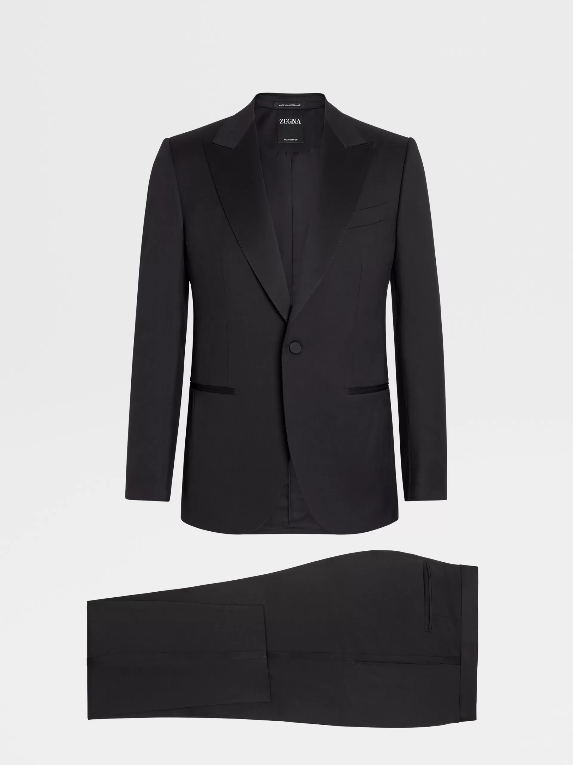 Hot ZEGNA Costume De Soiree En Laine Multiseasone Noir