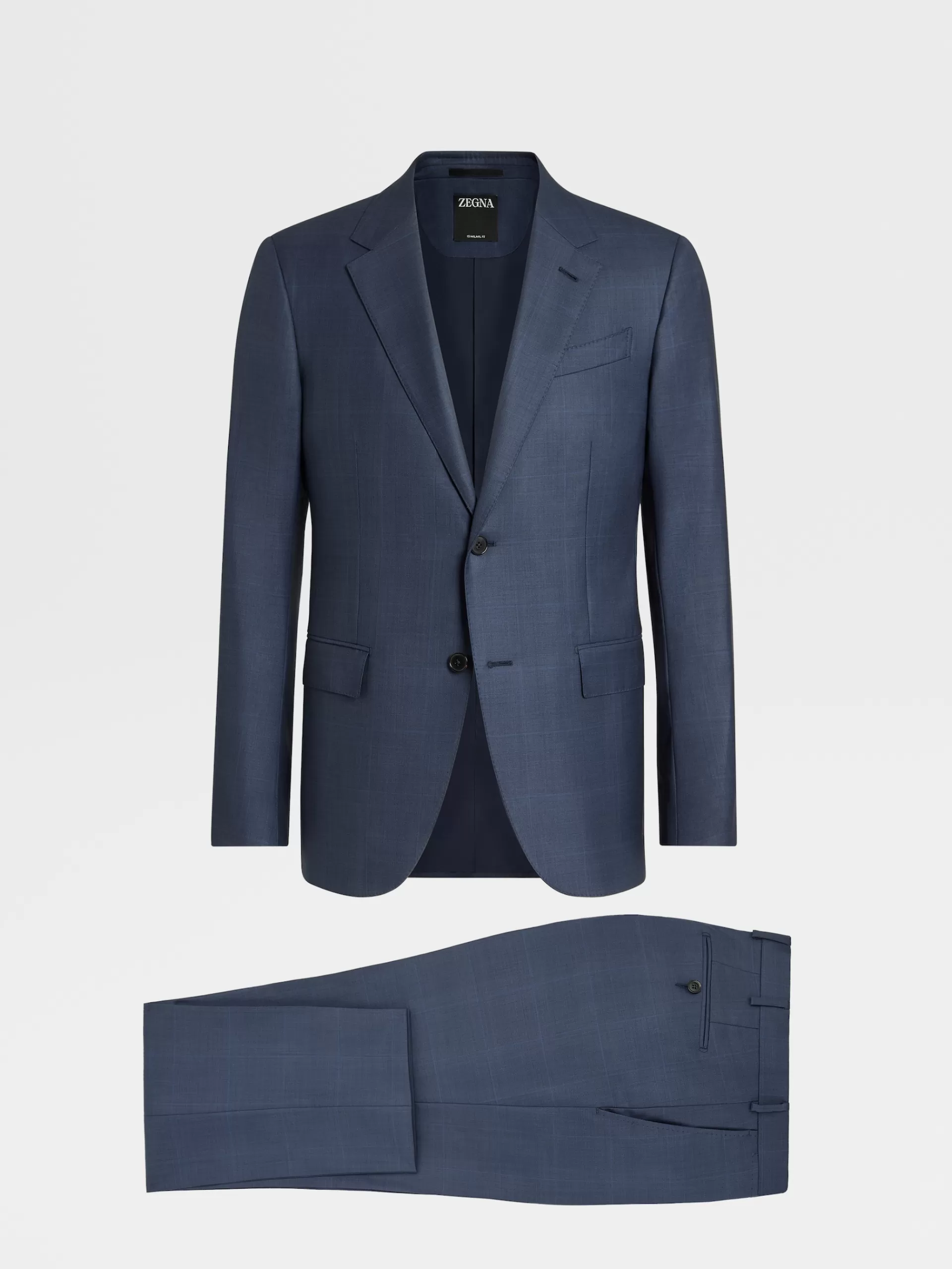 Cheap ZEGNA Costume En Laine 15Milmil15A Grands Carreaux Bleu Fonce