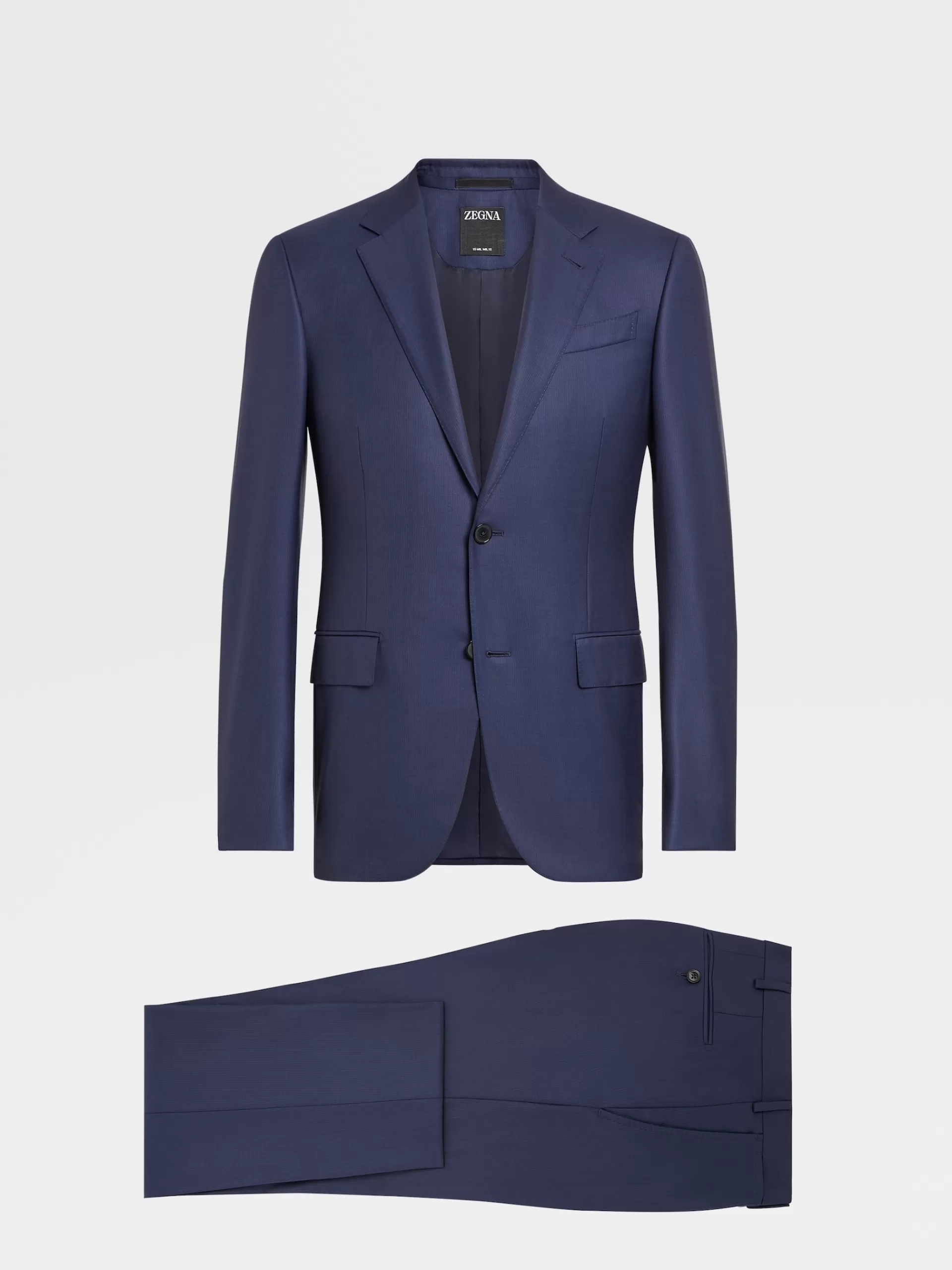 Hot ZEGNA Costume En Laine 15Milmil15A Micro-Motif Bleu Marine