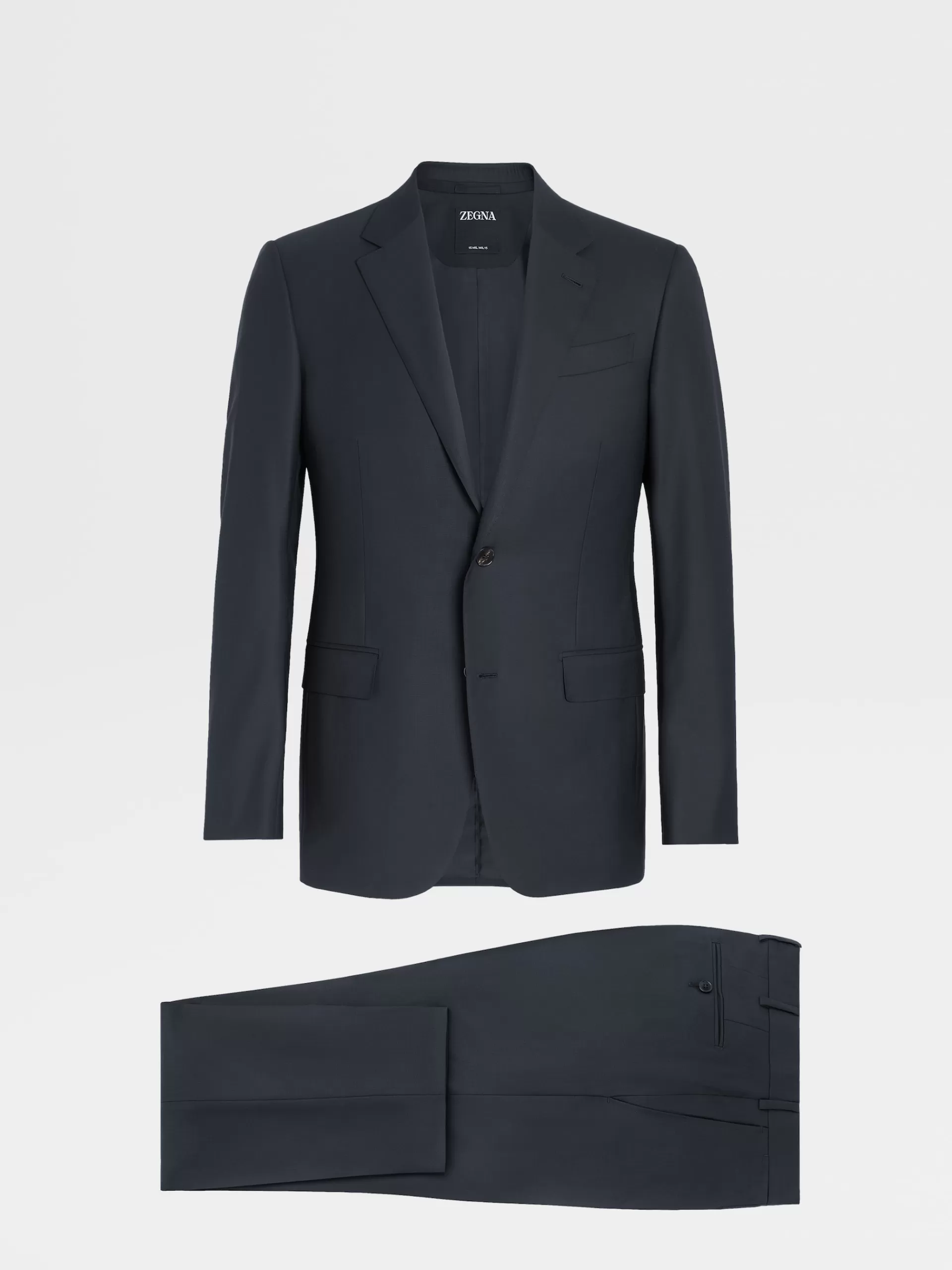 Online ZEGNA Costume En Laine 15Milmil15A Micro-Motif Bleu Marine