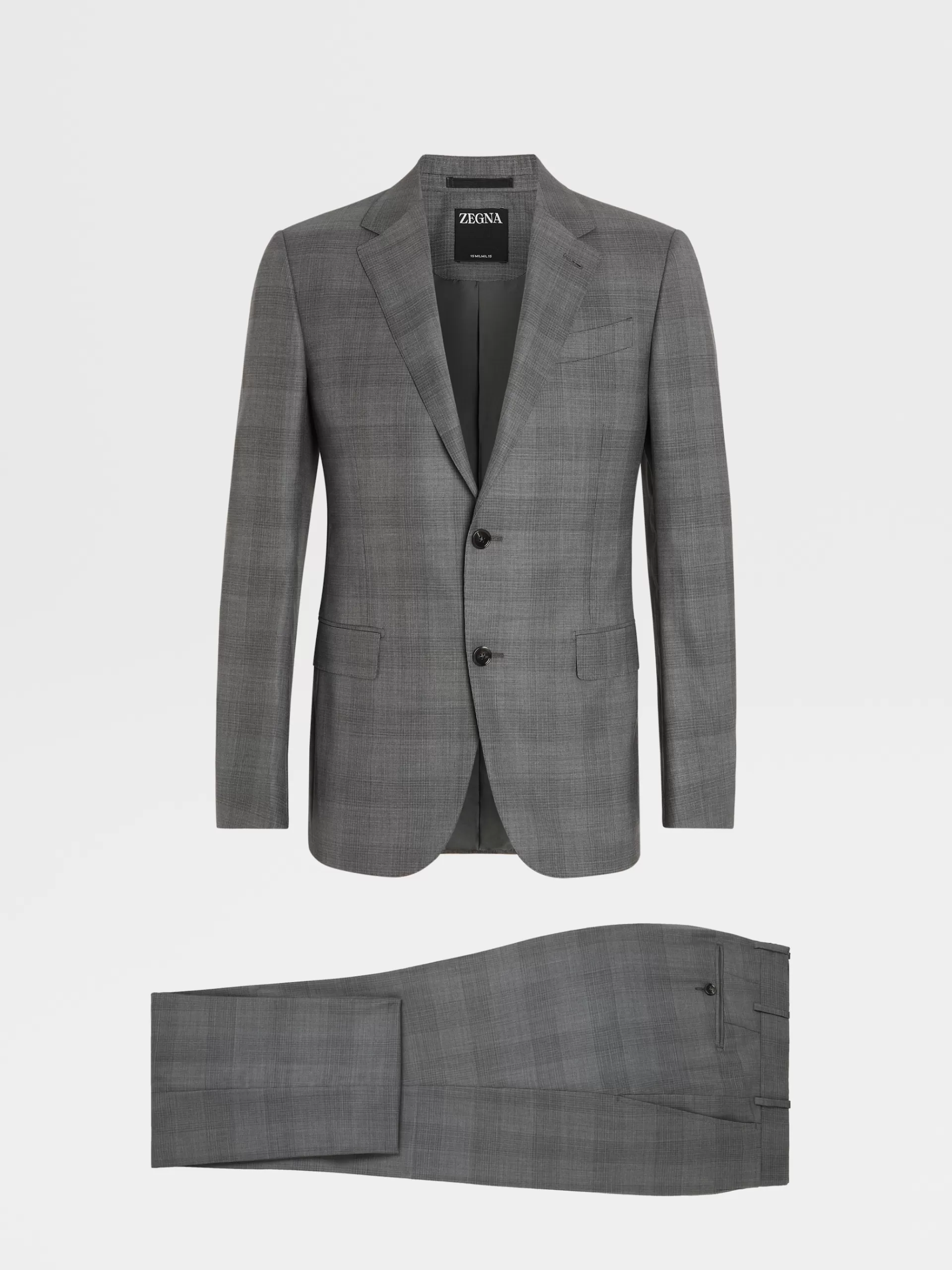 Store ZEGNA Costume En Laine 15Milmil15A Motif Prince De Galles Gris Clair