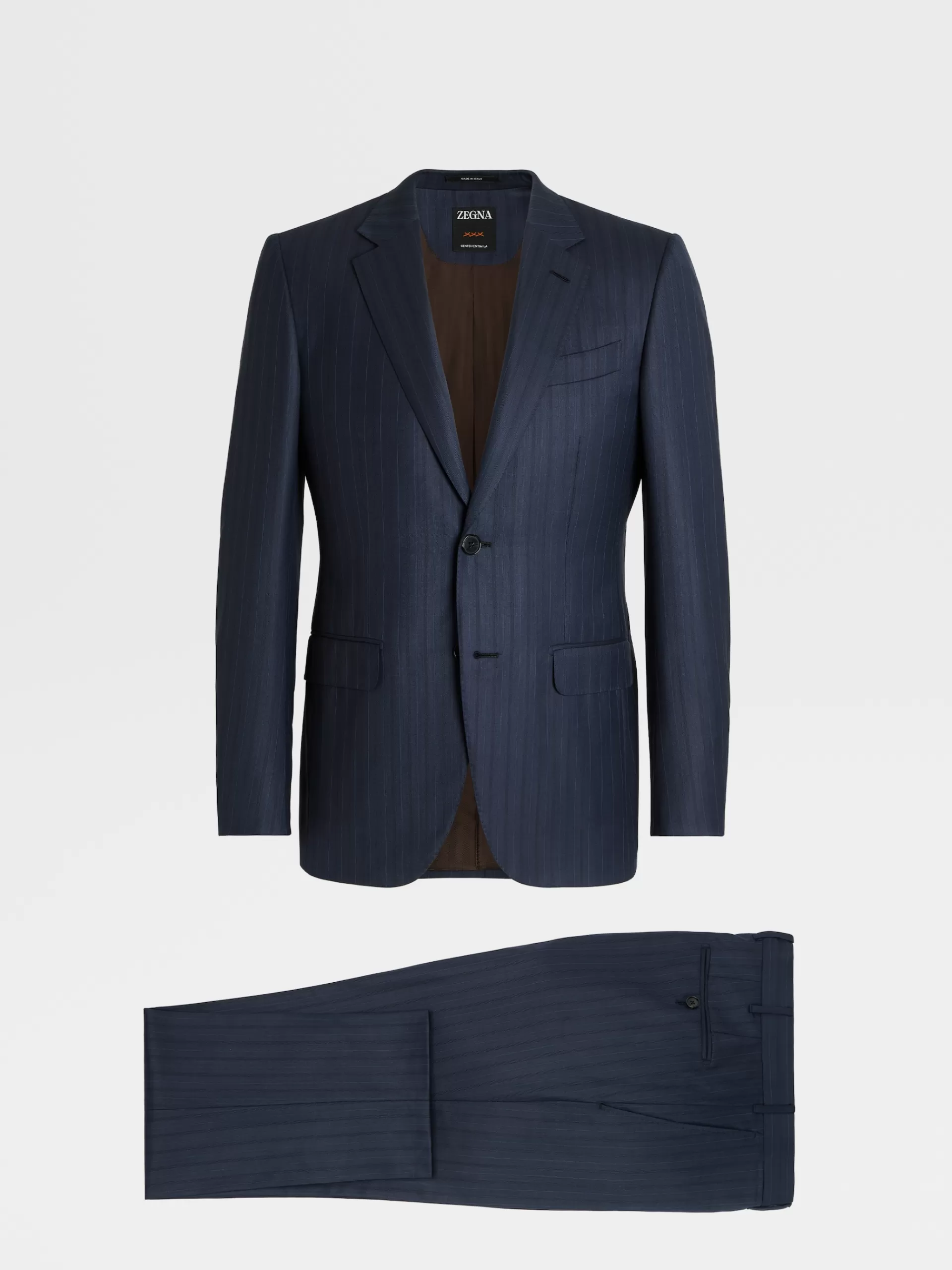 Cheap ZEGNA Costume En Laine Centoventimila Bleu Marine Et Noir Bleu Marine/Noir