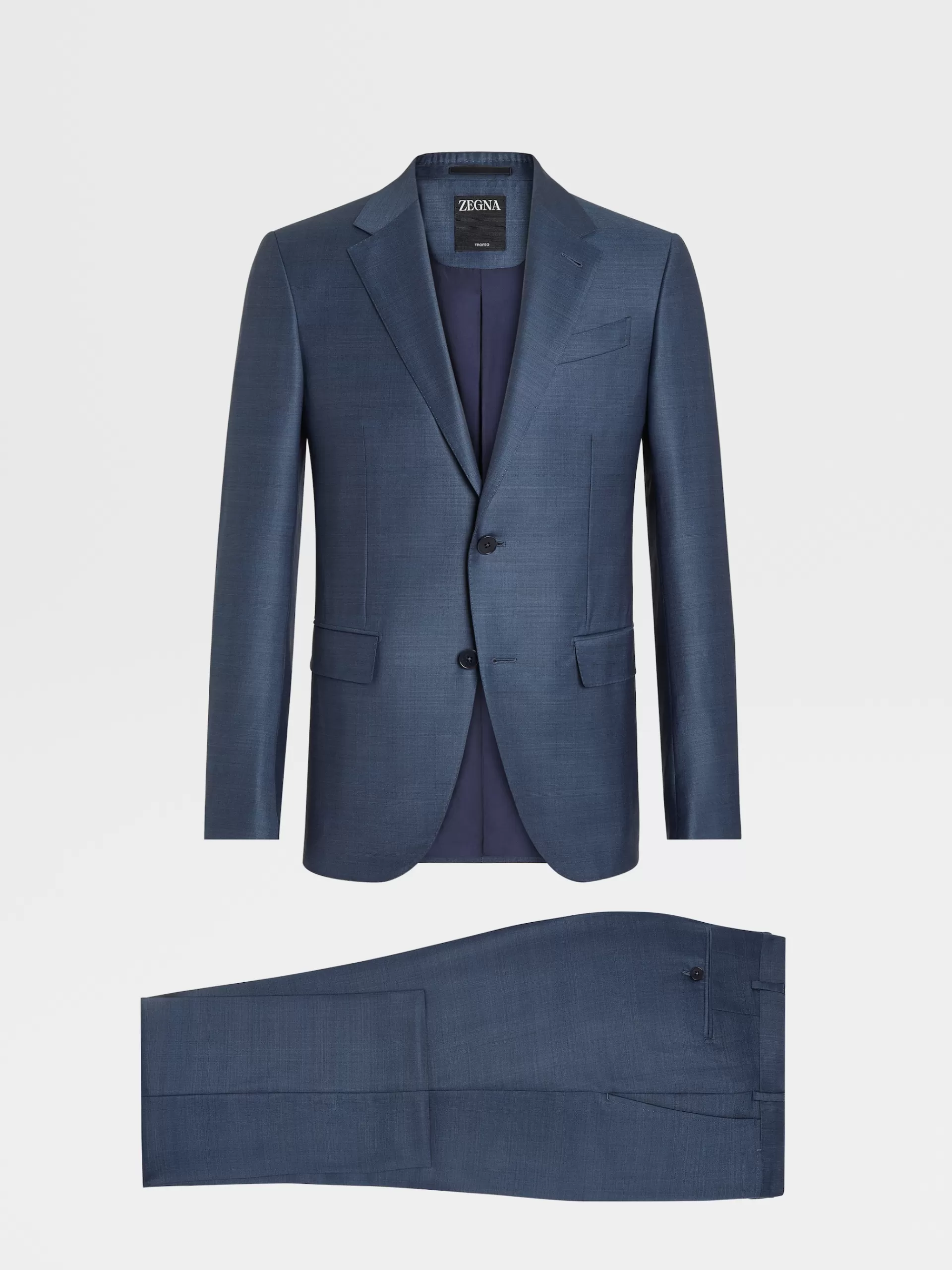 Best Sale ZEGNA Costume En Laine Trofeo™ A Motif Prince De Galles Bleu