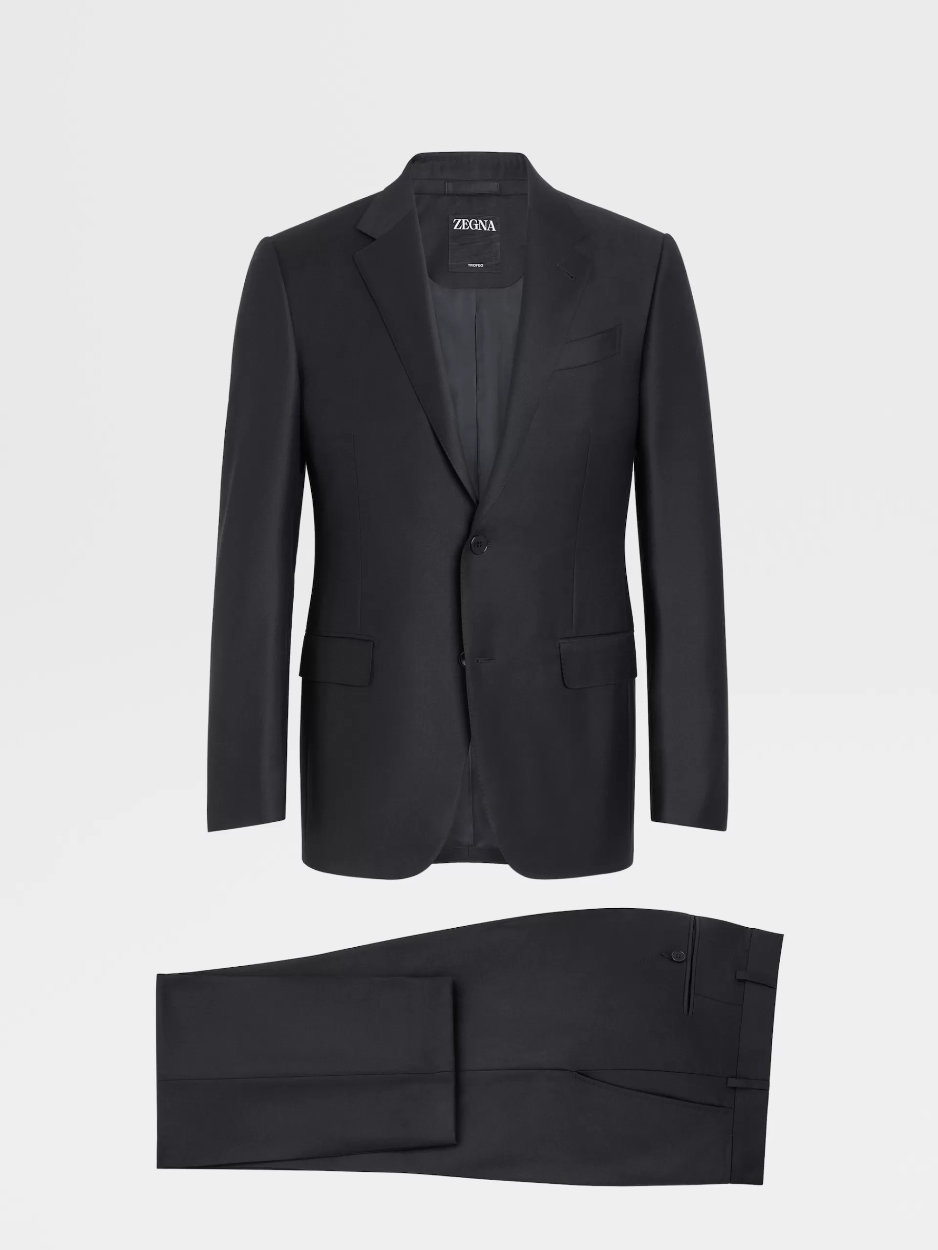 New ZEGNA Costume En Laine Trofeo™ Pinpoint Bleu Marine