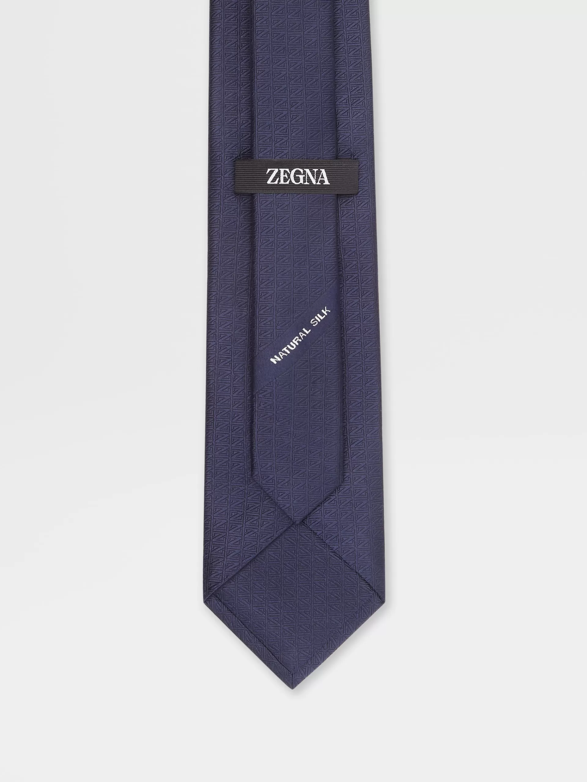 New ZEGNA Cravate En Soie Bleu Fonce