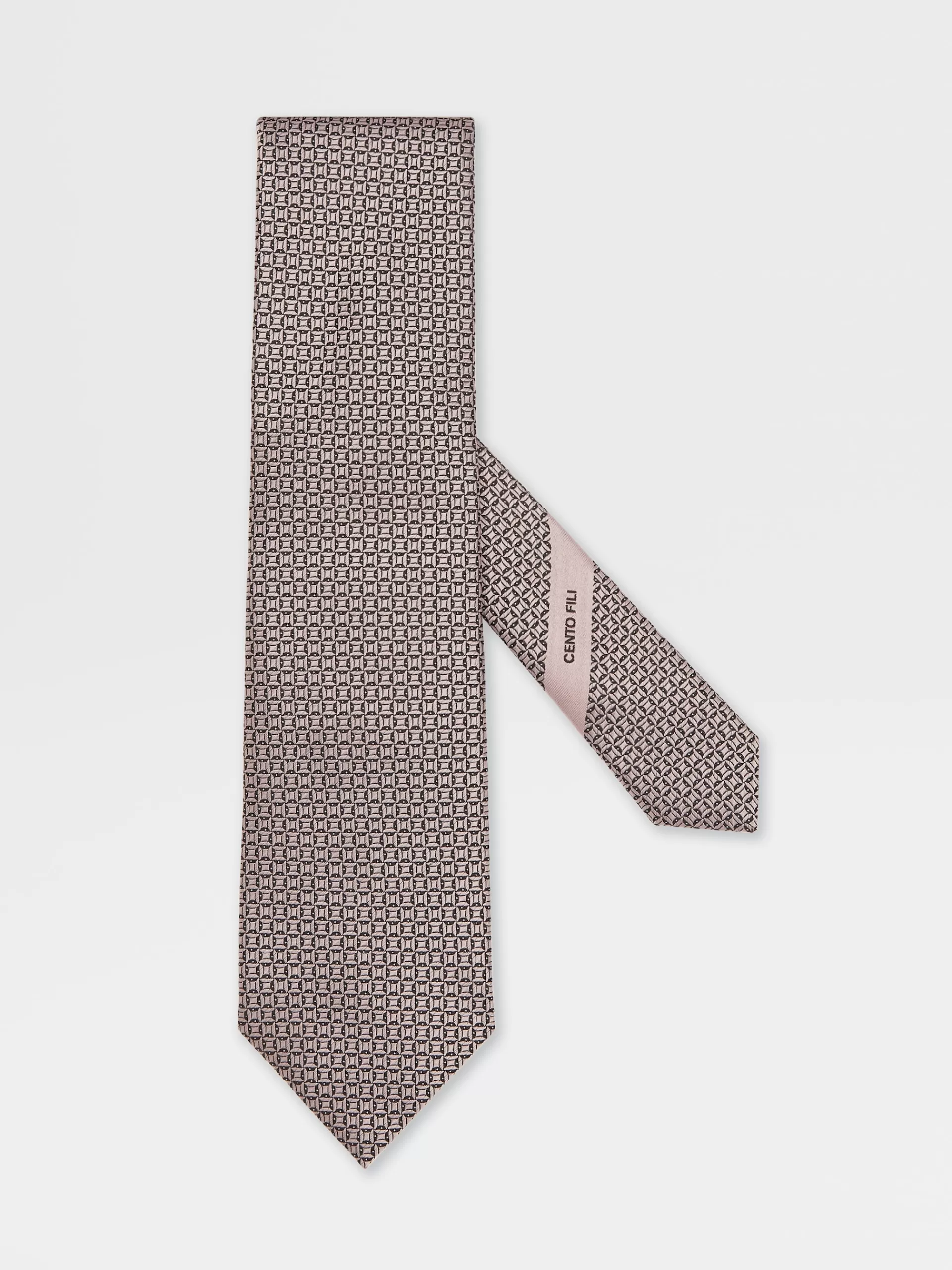 Discount ZEGNA Cravate En Soie Cento Fili Rose