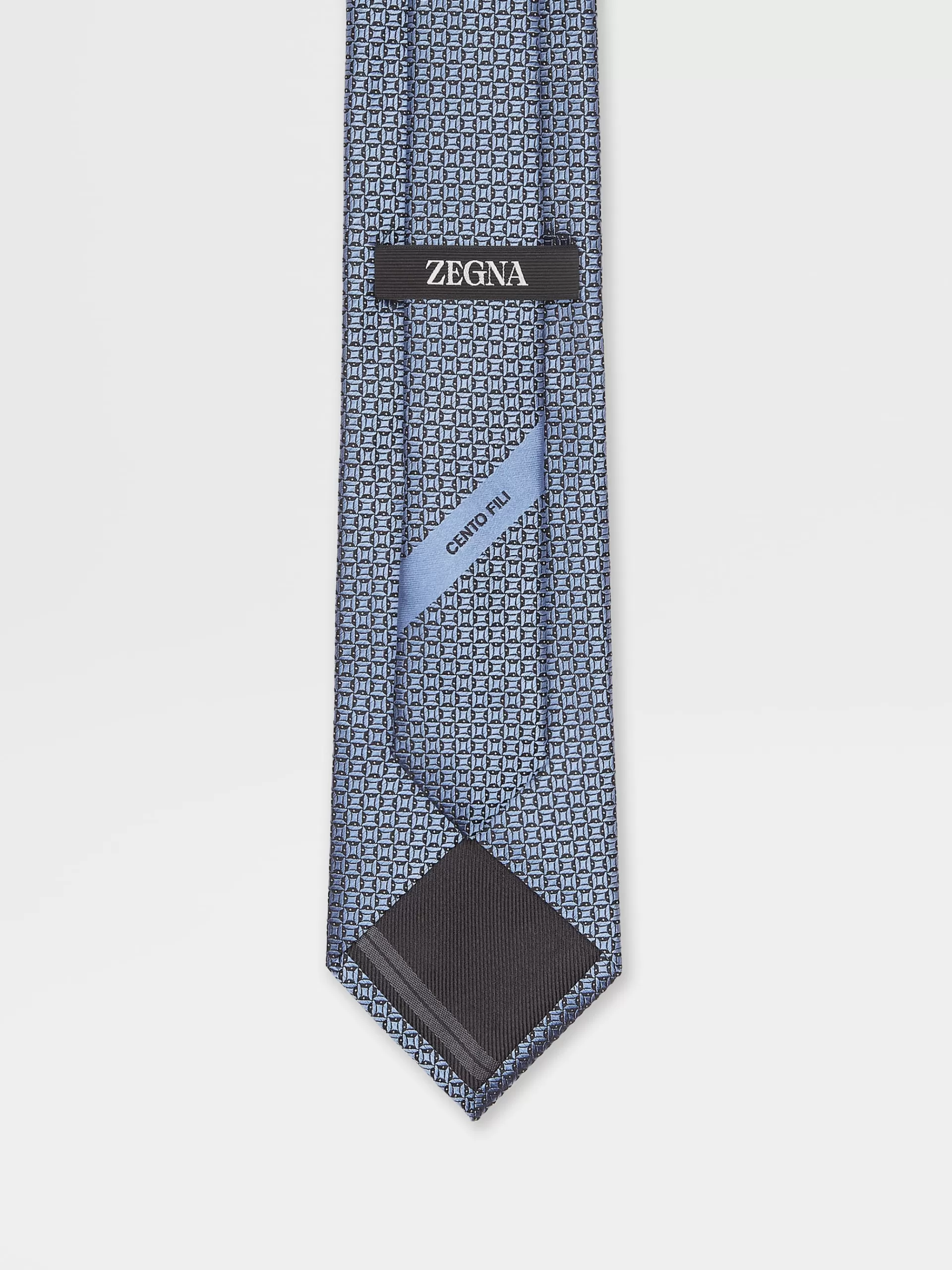 Outlet ZEGNA Cravate En Soie Cento Fili Bleu Clair