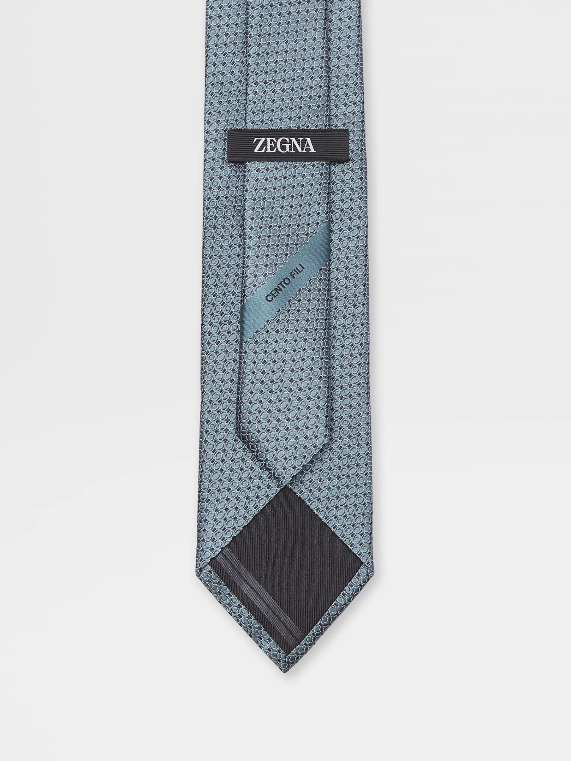 Discount ZEGNA Cravate En Soie Cento Fili A Motif Jacquard Vert Clair