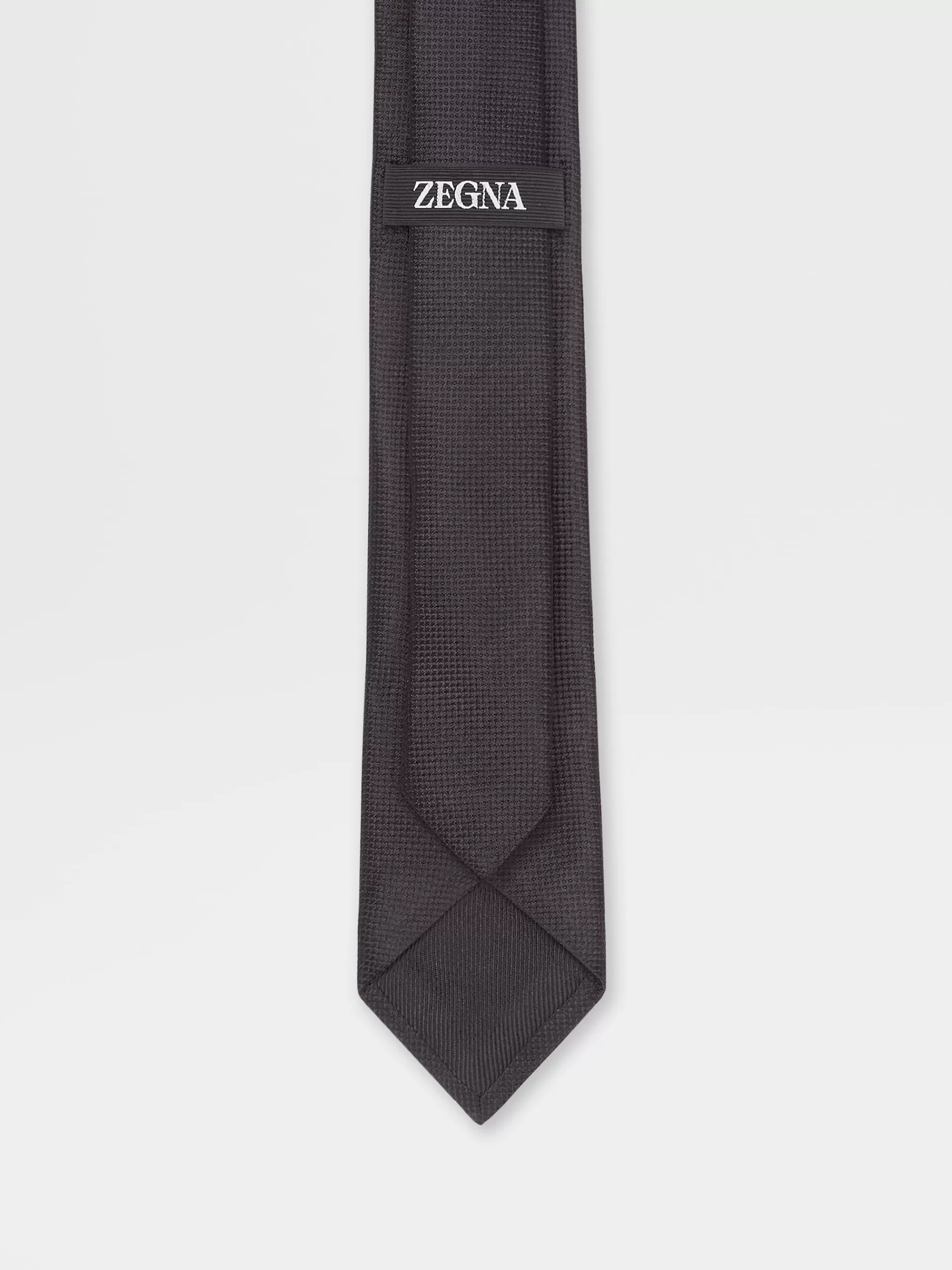 Discount ZEGNA Cravate En Soie Et Jacquard 232 Road Brand Marke Noir
