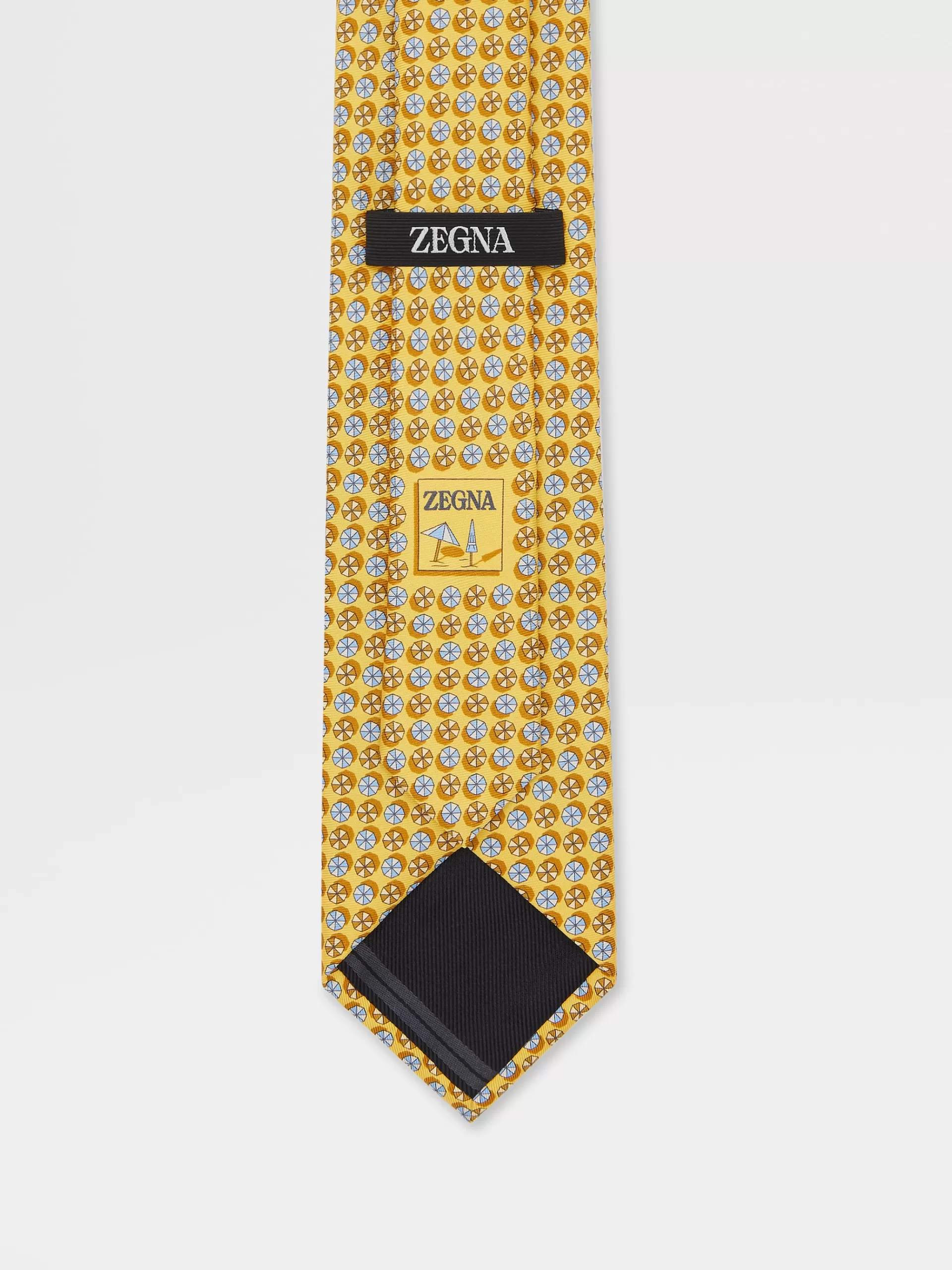 Clearance ZEGNA Cravate En Soie Imprimee Jaune