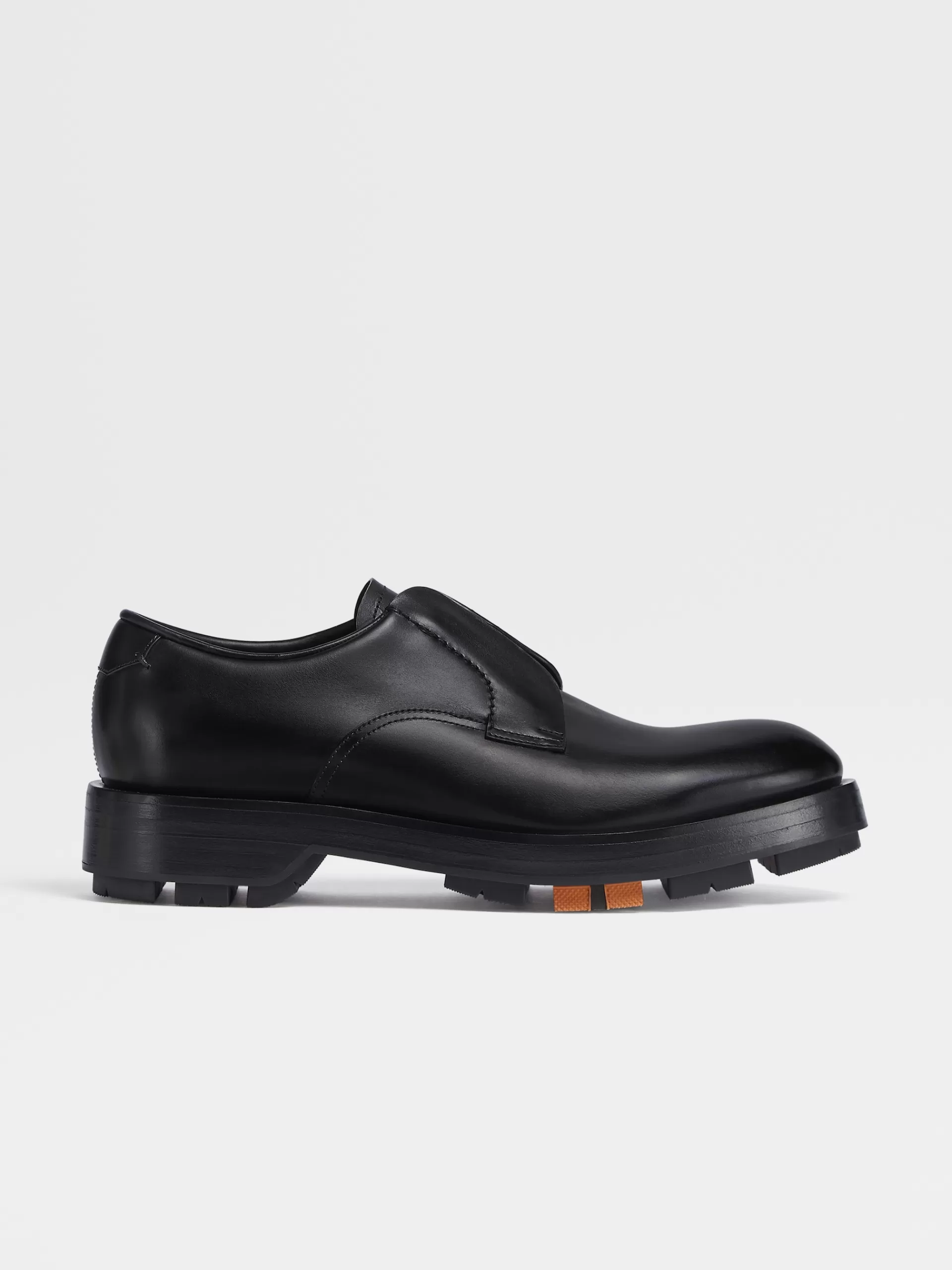 Sale ZEGNA Derbies Udine En Cuir Ponce A La Mains Noir