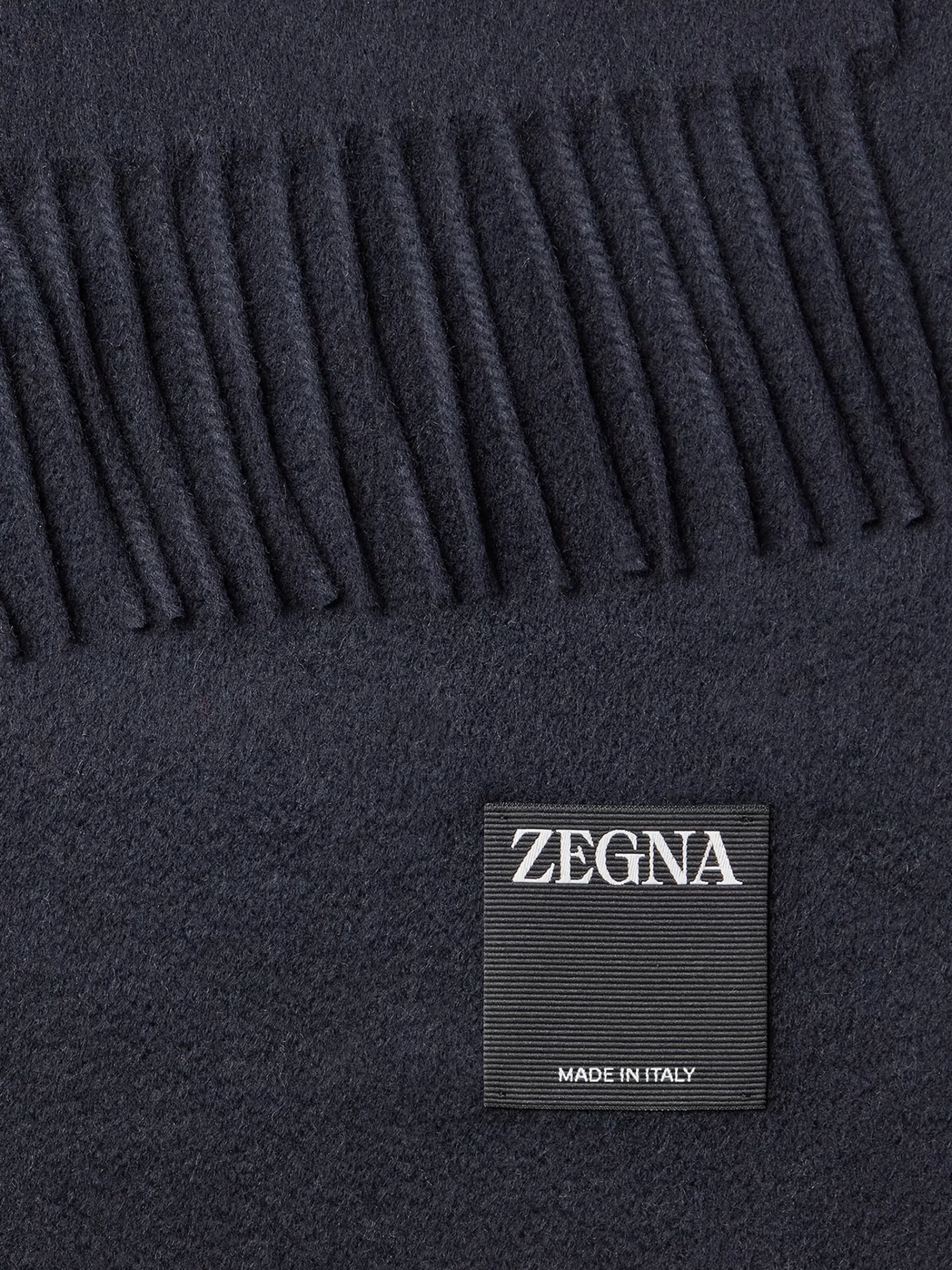 Discount ZEGNA Echarpe En Cachemire Bleu Fonce