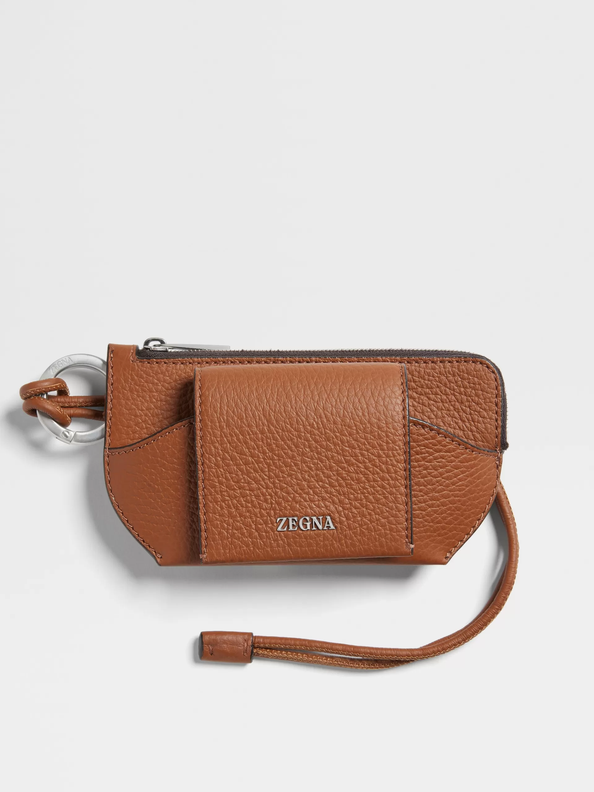 Outlet ZEGNA Etui A Lunettes En Cuir De Cerf Marron Vigogne