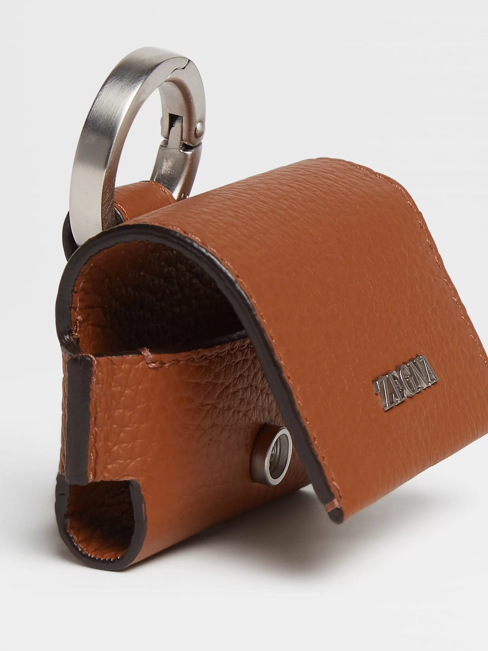 Fashion ZEGNA Etui Pour Airpods Pro En Cuir De Cerf Vigogne Marron Vigogne