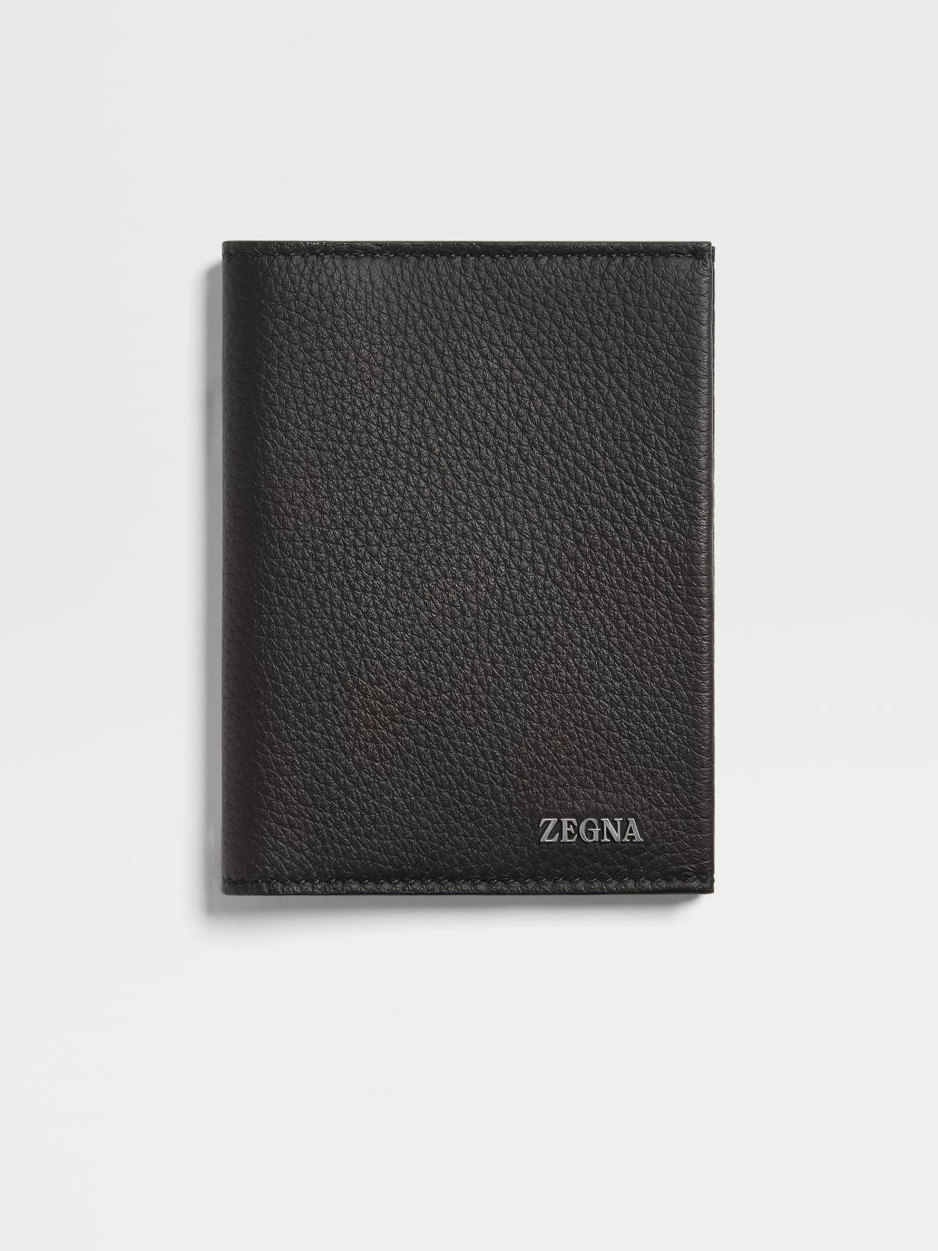 Store ZEGNA Etui Pour Passeport En Cuir De Cerf Noir