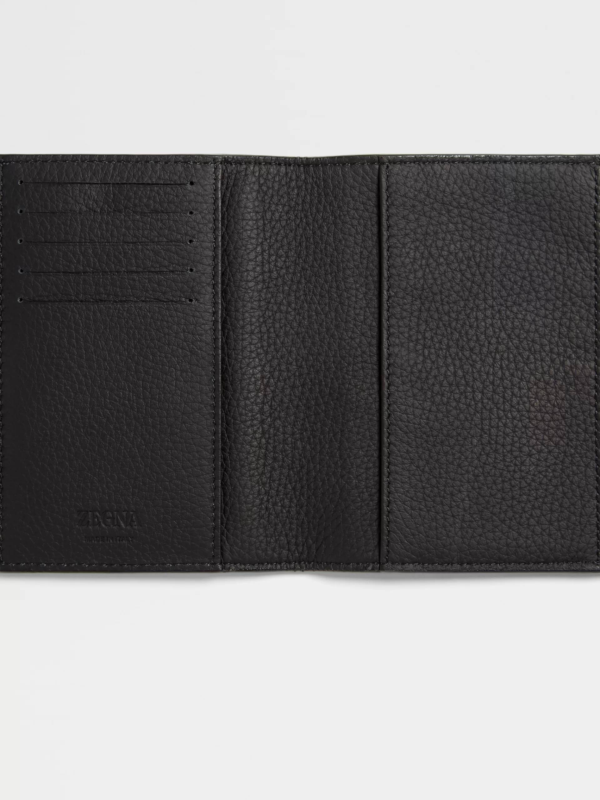 Store ZEGNA Etui Pour Passeport En Cuir De Cerf Noir