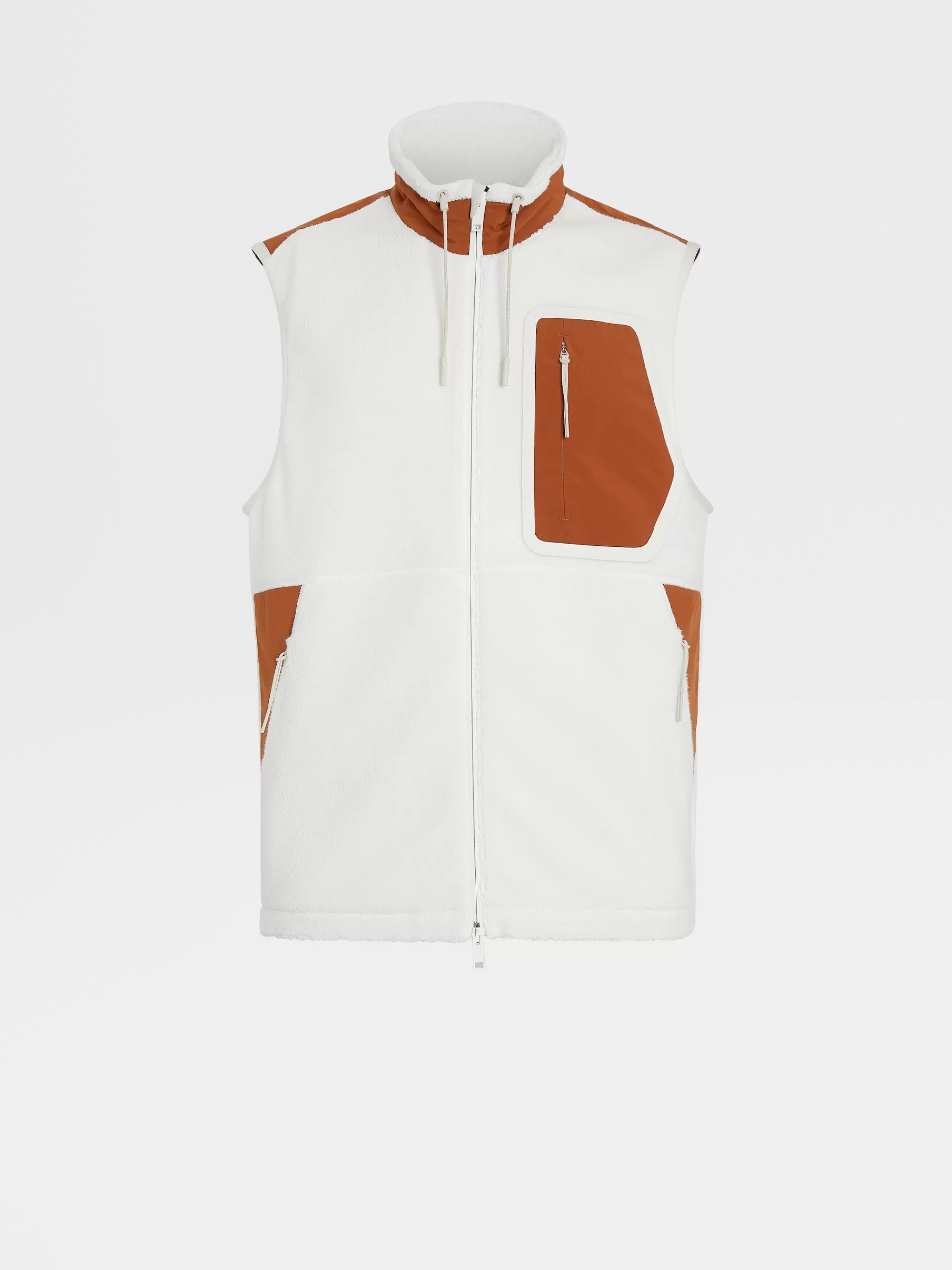 Fashion ZEGNA Gilet Sans Manches En Polaire Cashco Blanc