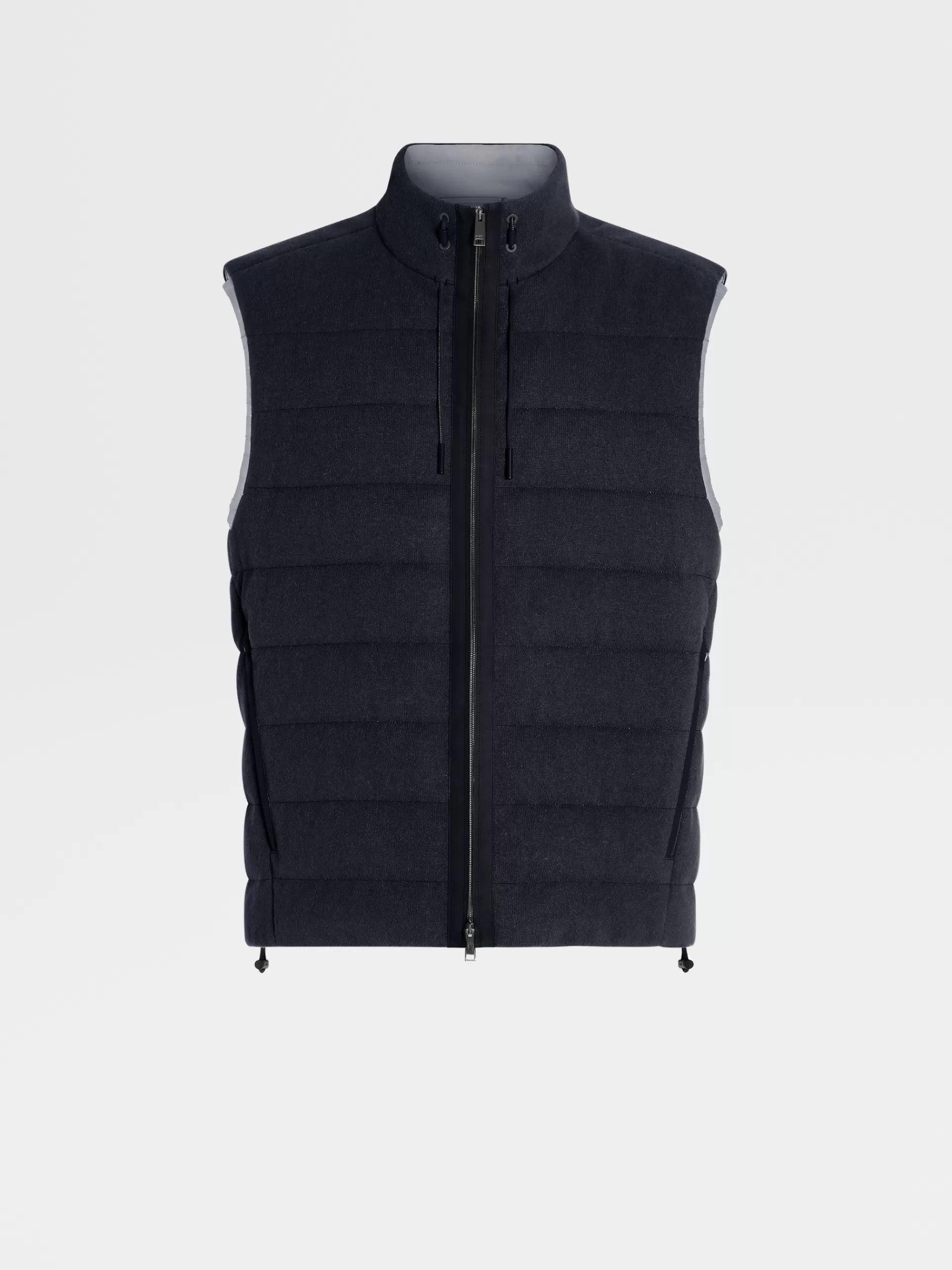 Outlet ZEGNA Gilet Sans Manches Matelasse Oasi Cashmere Bleu Marine