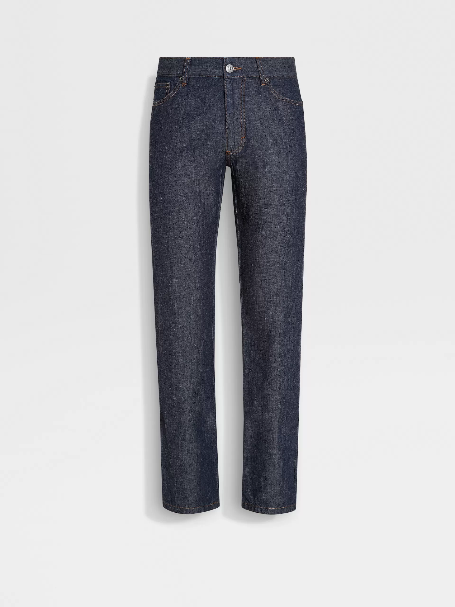 Cheap ZEGNA Jean A Cinq Poches En Coton Et Lindelave Bleu Fonce