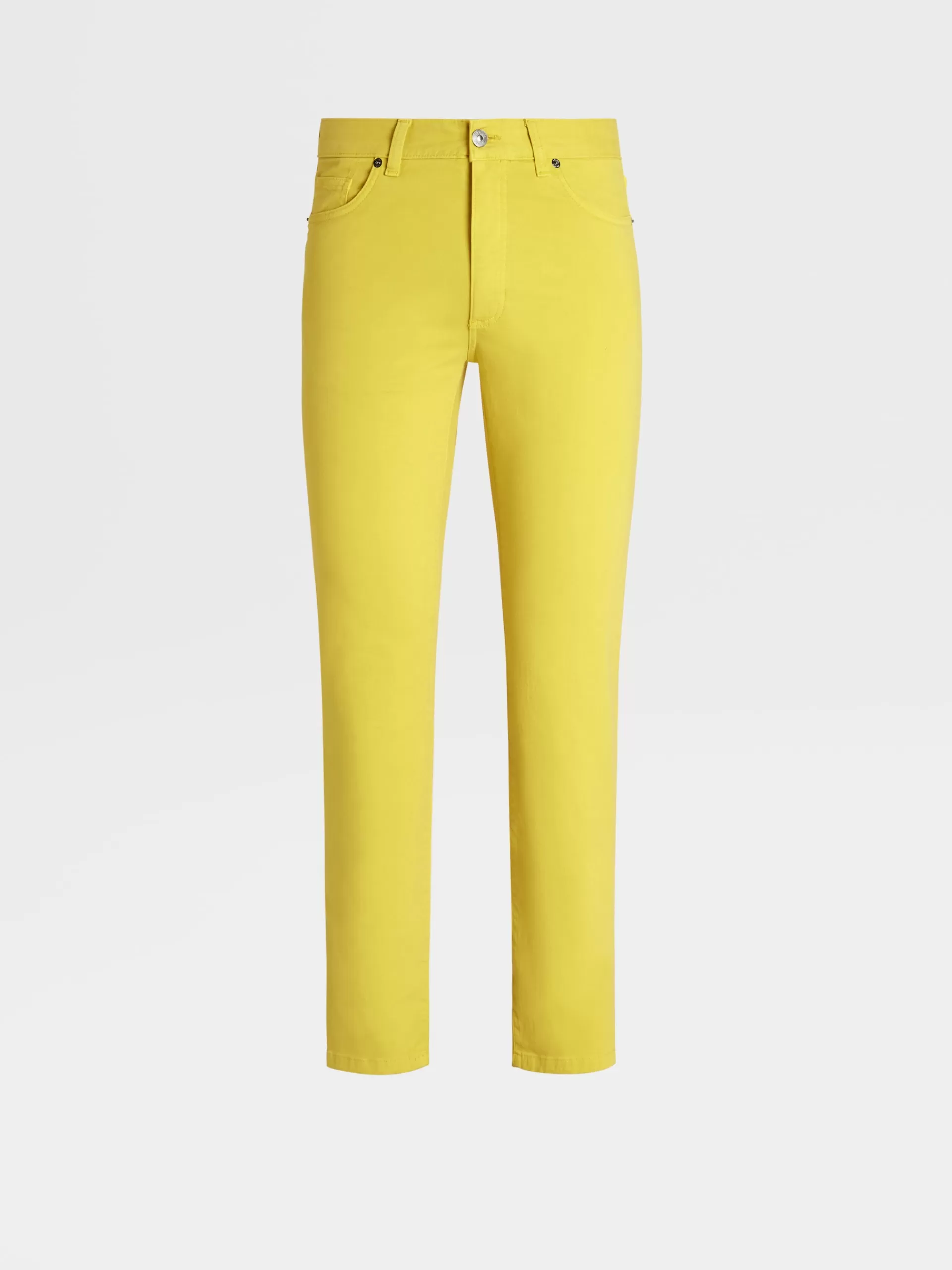 Best ZEGNA Jean A Cinq Poches En Gabardine De Coton Extensible Jaune