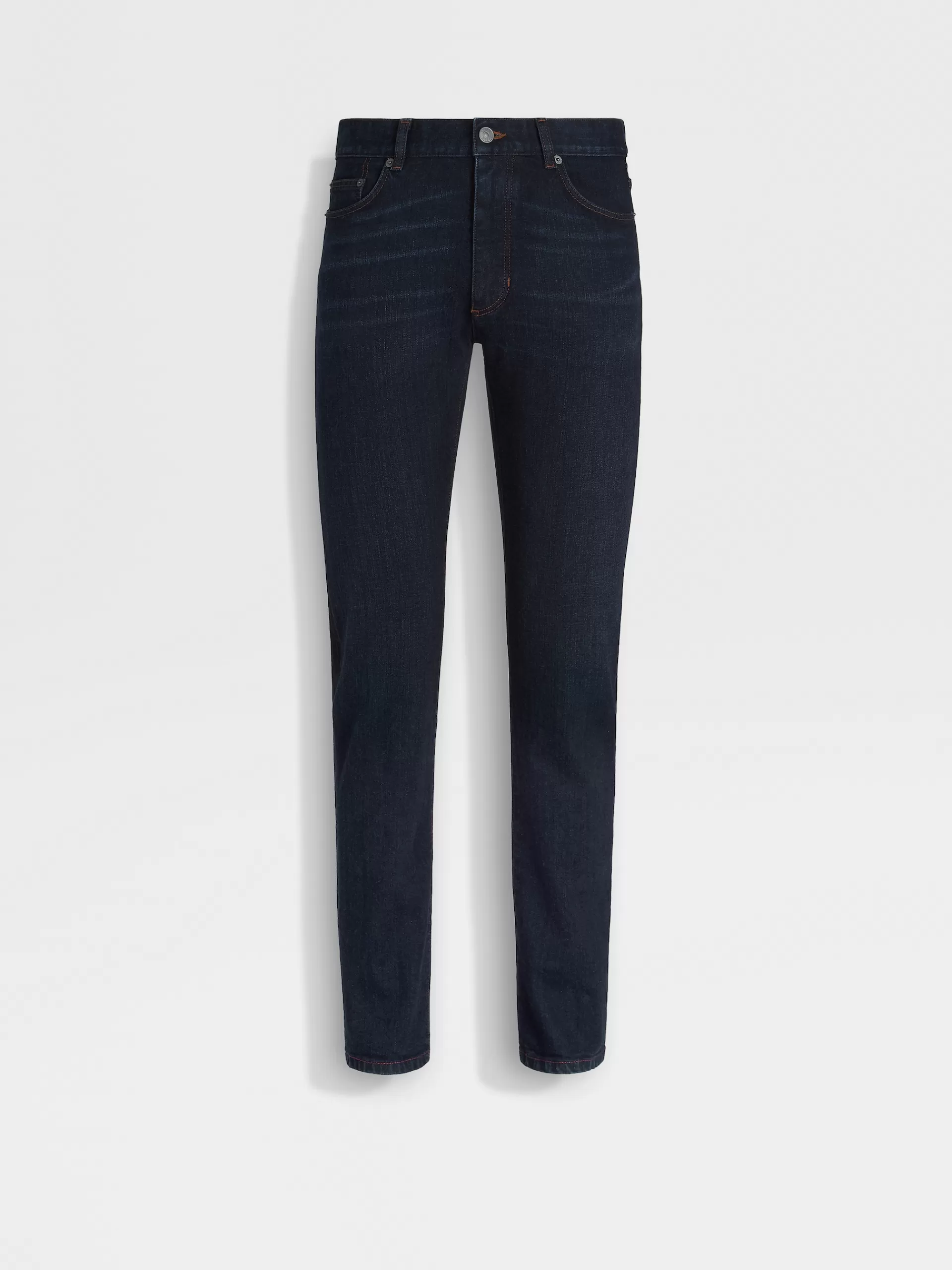 Cheap ZEGNA Jean City A Cinq Poches En Coton  Delave Bleu Fonce