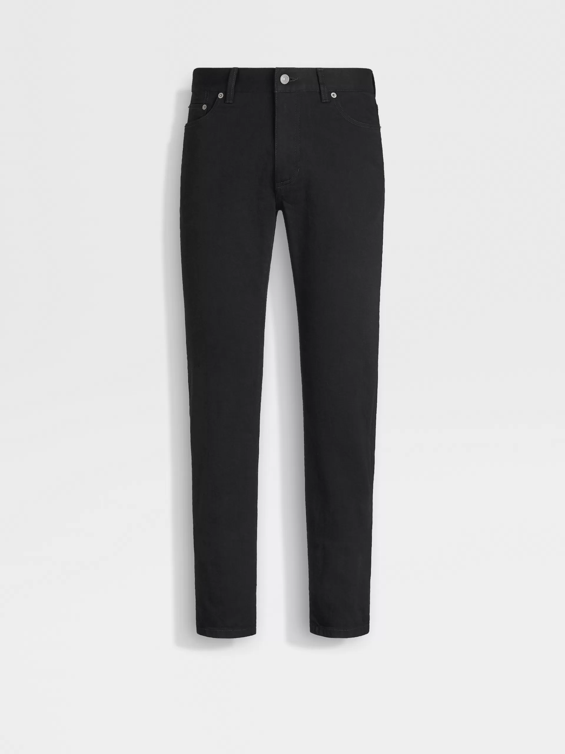 Clearance ZEGNA Jean City A Cinq Poches En Coton Delave Noir