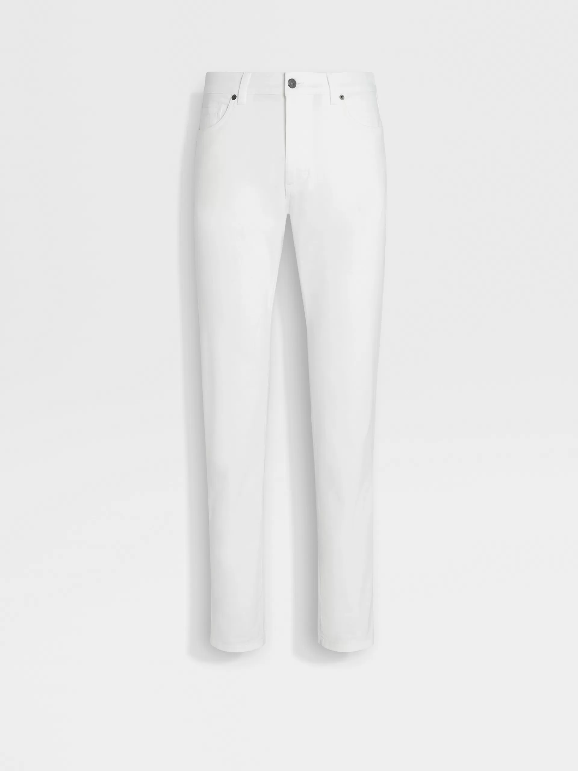 New ZEGNA Jean City A Cinq Poches Teint En Piece En Gabardine De Coton Extensible Blanc
