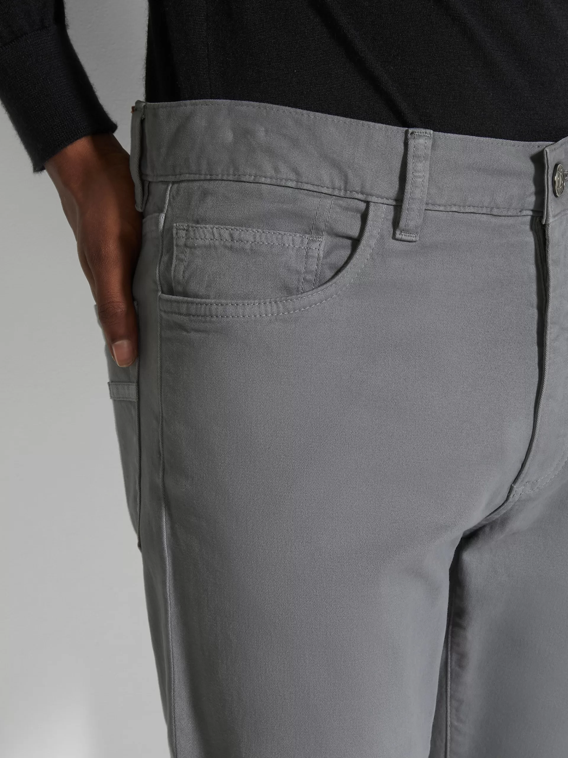 New ZEGNA Jean City A Cinq Poches Teint En Piece En Gabardine De Coton Extensible Gris Clair