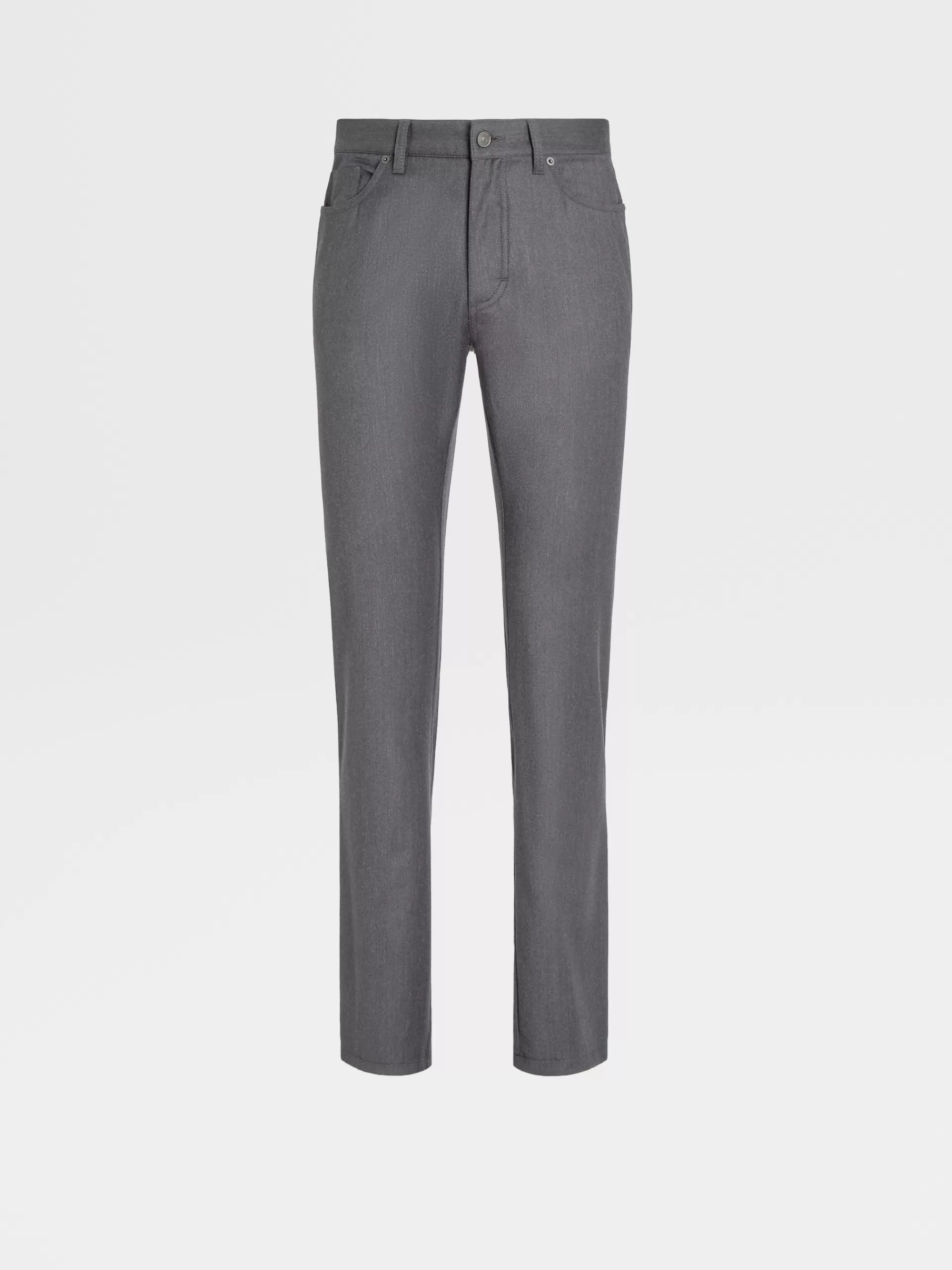 Store ZEGNA Jeans City A Cinq Poches En Laine Gris