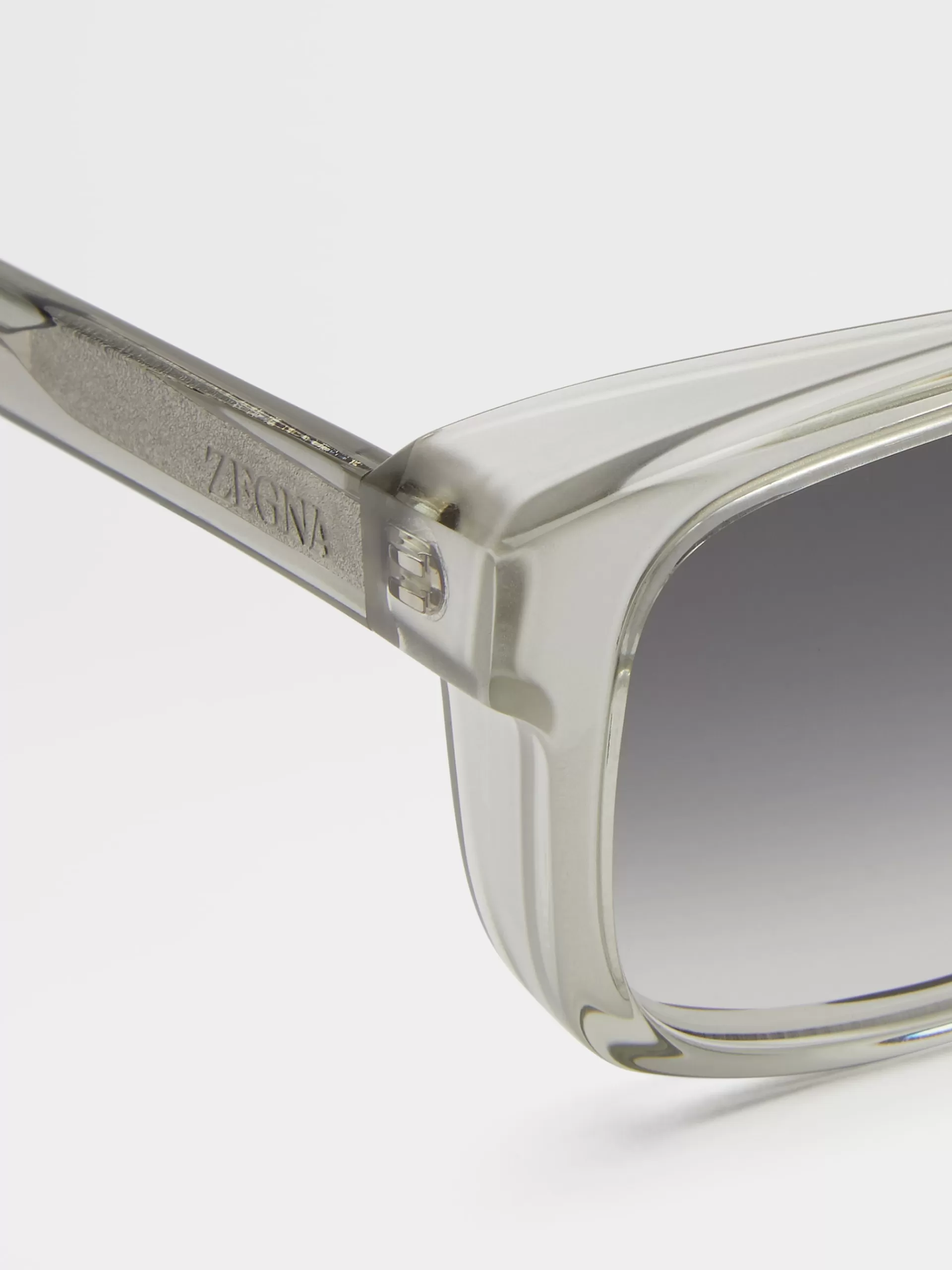 Online ZEGNA Lunettes De Soleil En Acetate Gris Polaire Transparent