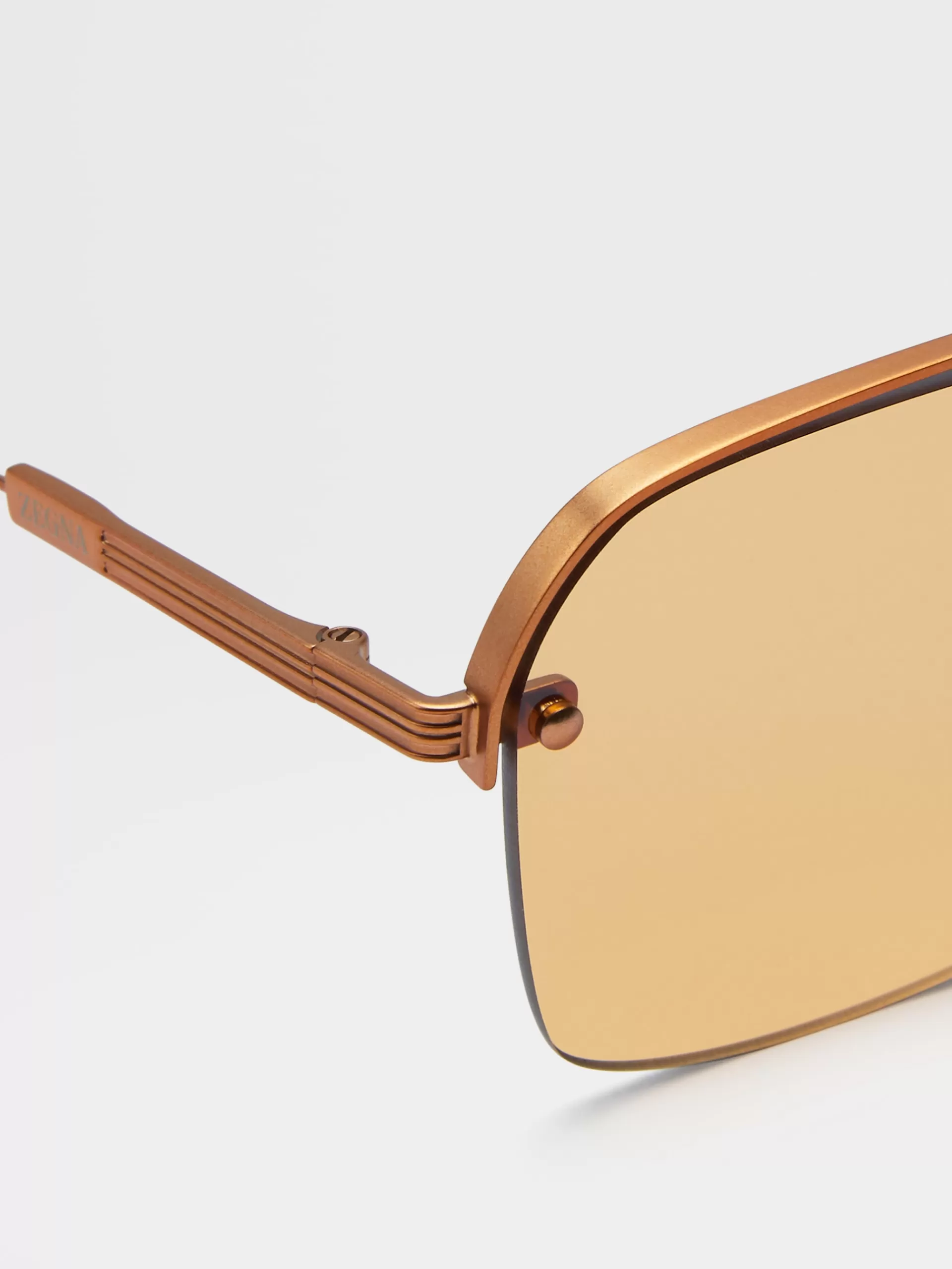 Online ZEGNA Lunettes De Soleil En Metal Marron Vigogne