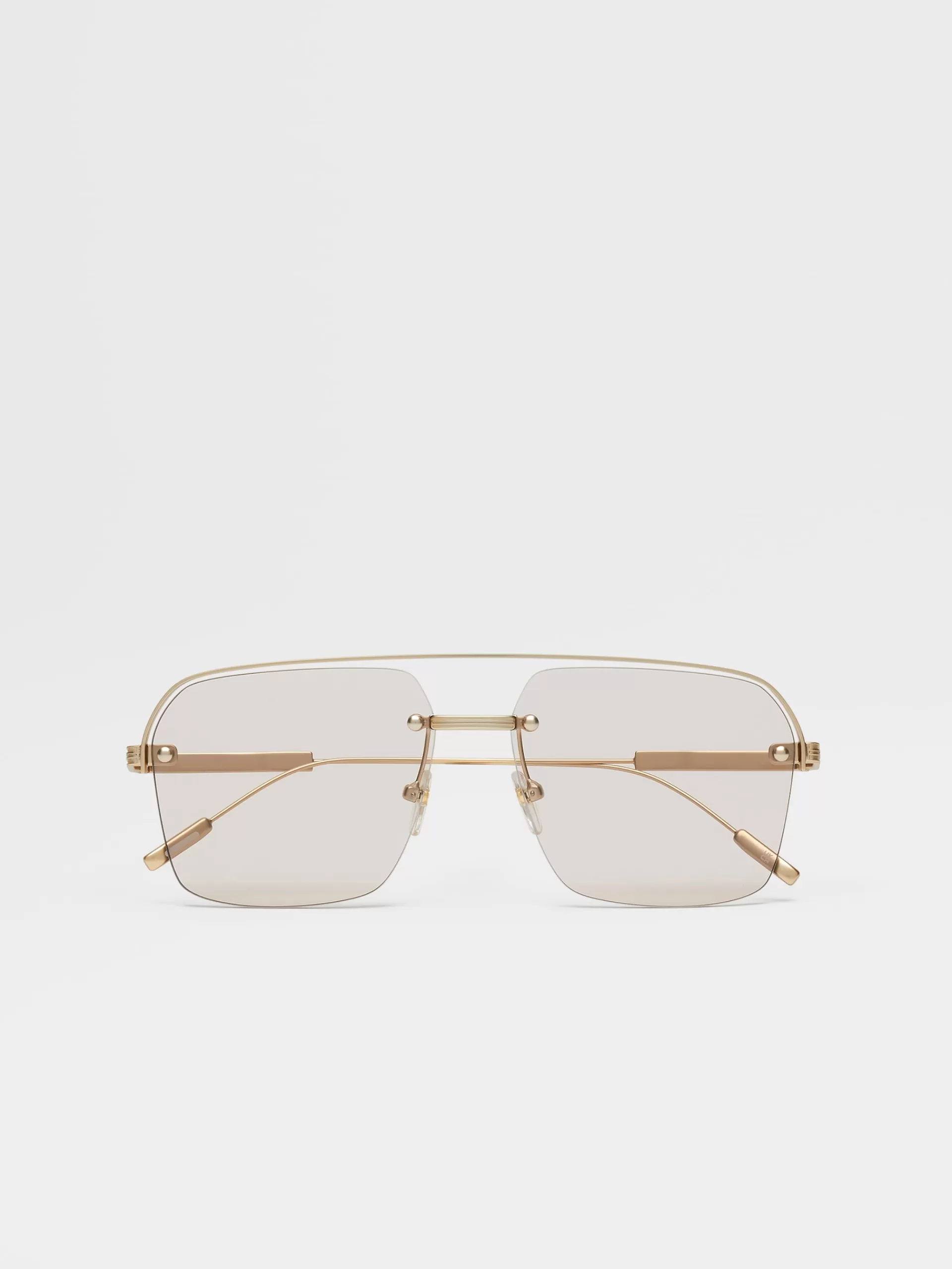 Clearance ZEGNA Lunettes De Soleil En Metal Couleur Or Rose