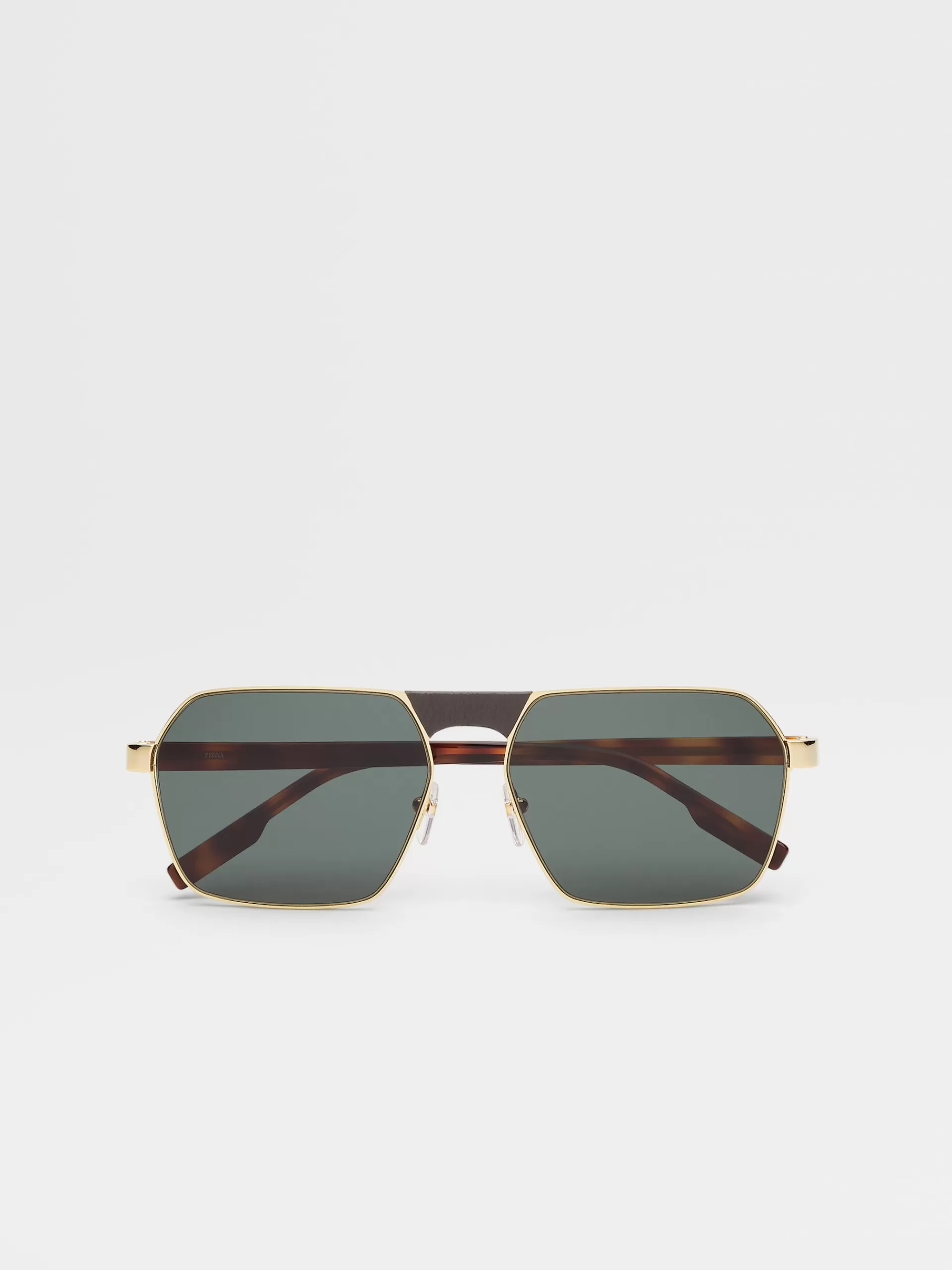 Best ZEGNA Lunettes De Soleil Leggerissimo Dore Intense Brillant Avec Branches En Acetate Havane Dore Intense Brillant/Havane