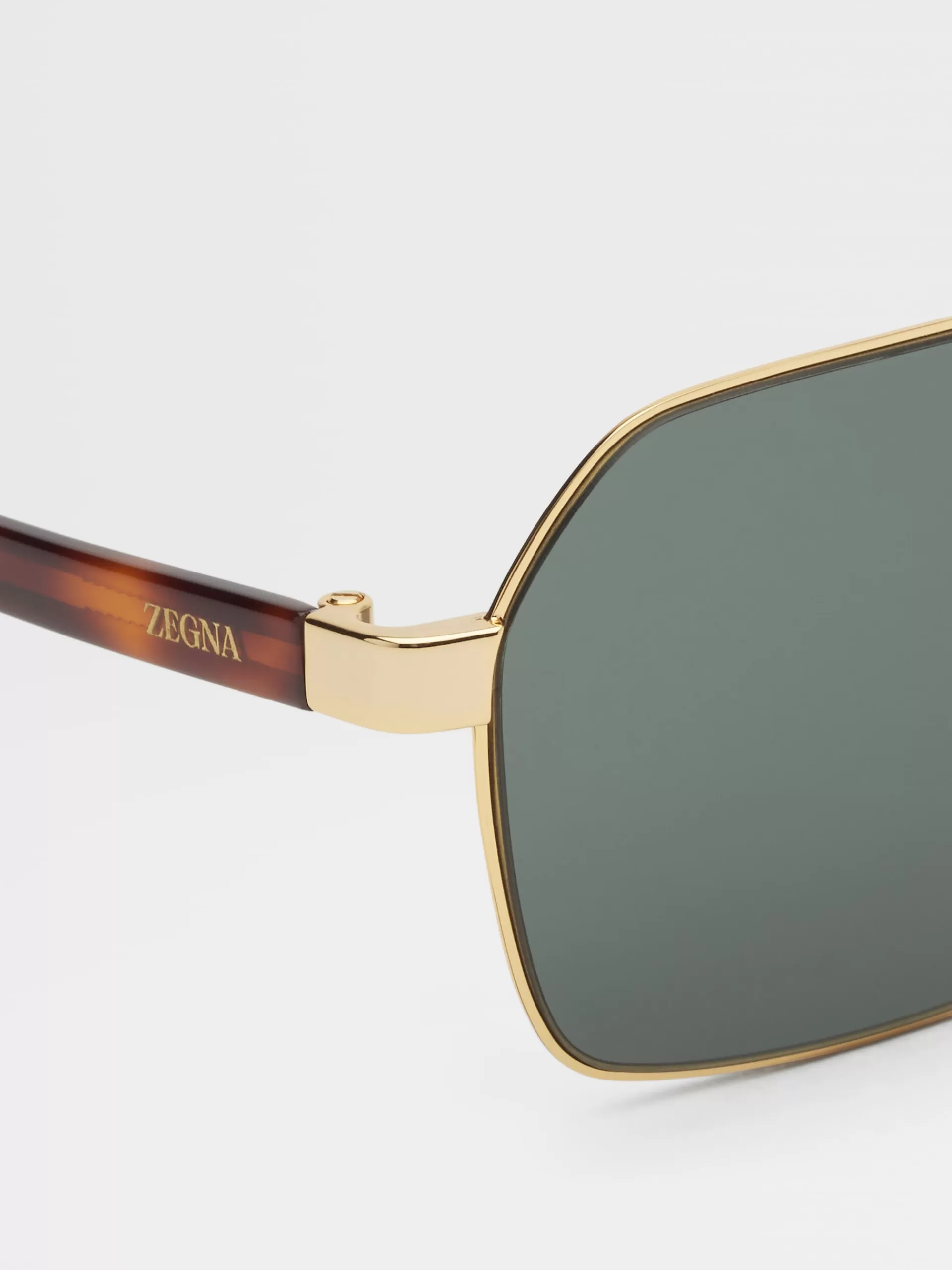 Best ZEGNA Lunettes De Soleil Leggerissimo Dore Intense Brillant Avec Branches En Acetate Havane Dore Intense Brillant/Havane