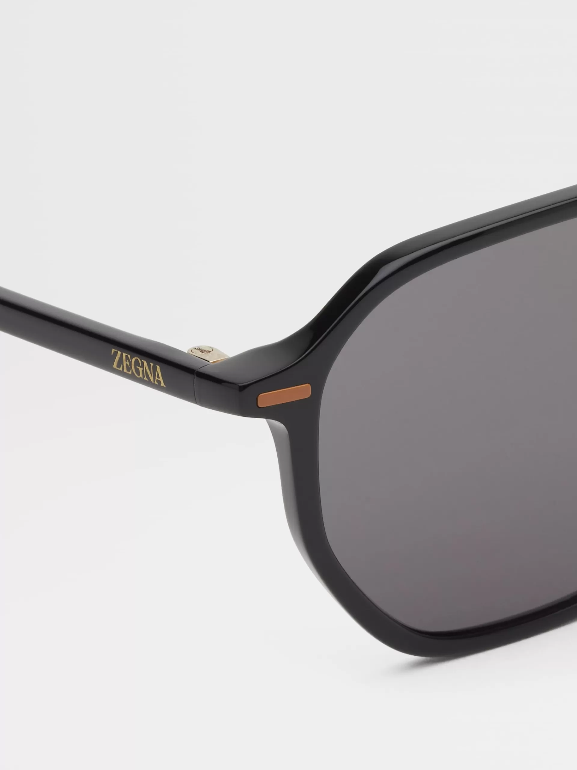 Outlet ZEGNA Lunettes De Soleil Leggerissimo En Acetate Noir Brillant