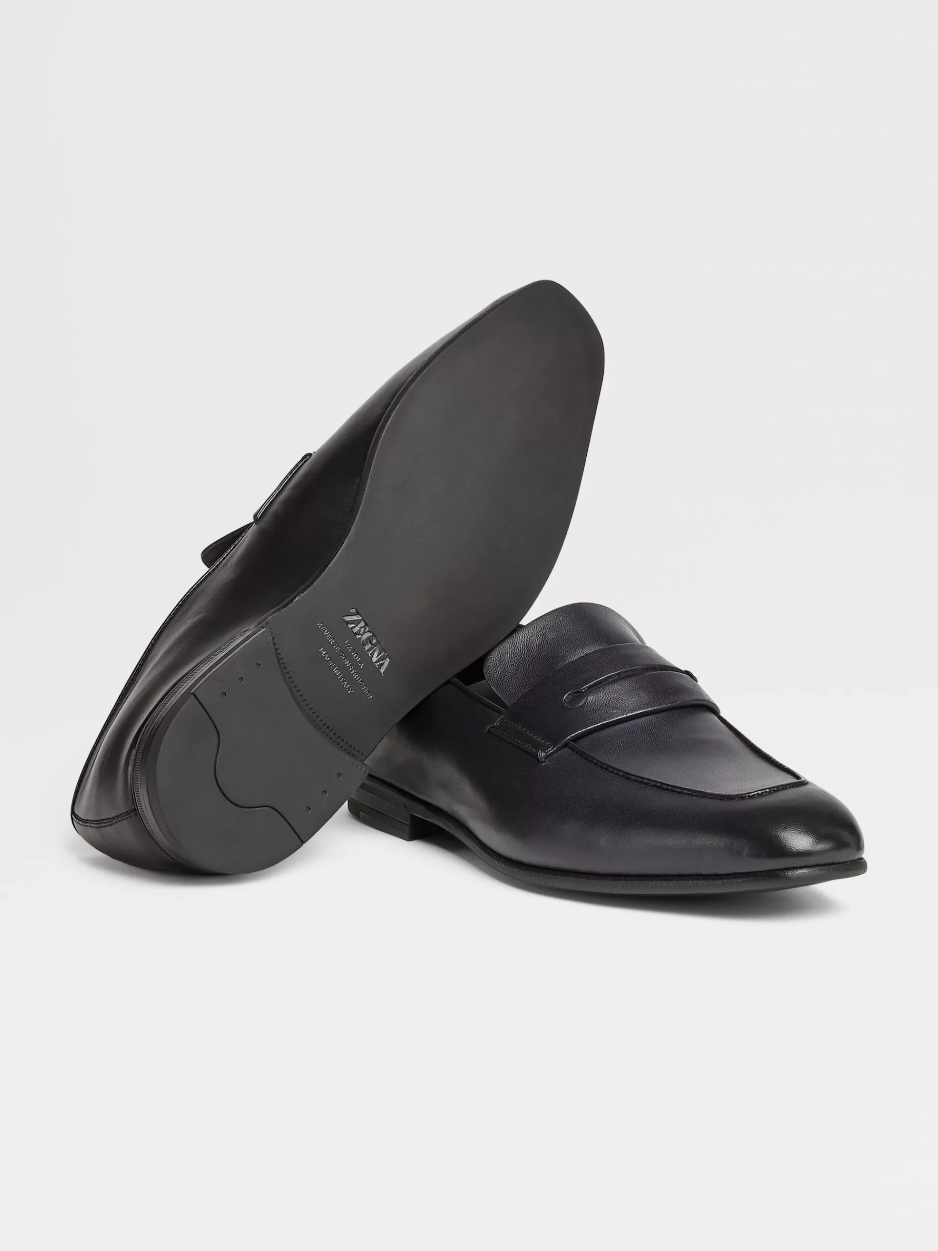 Outlet ZEGNA Mocassin L'Asola En Cuir Noir