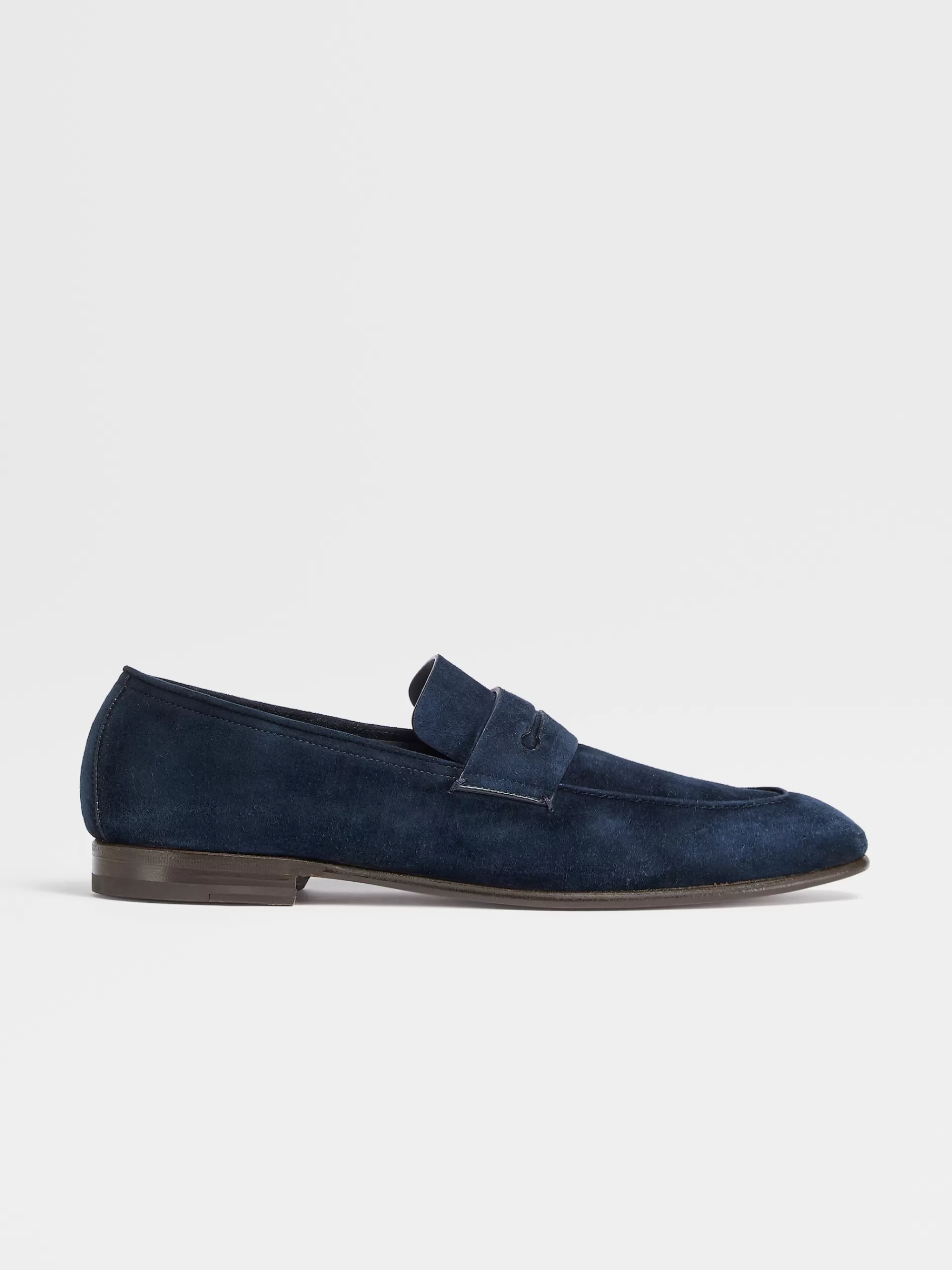 Fashion ZEGNA Mocassins L'Asola En Veau Velours Bleu Marine