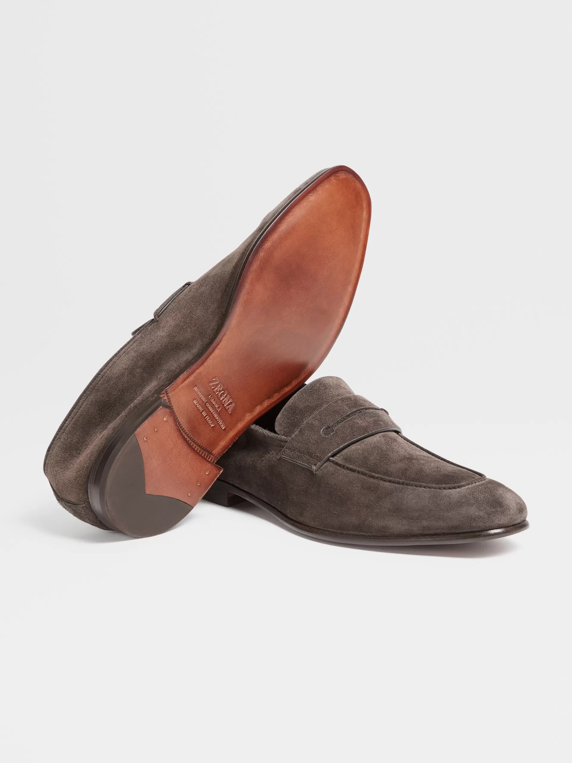 Sale ZEGNA Mocassins L'Asola En Veau Velours Marron