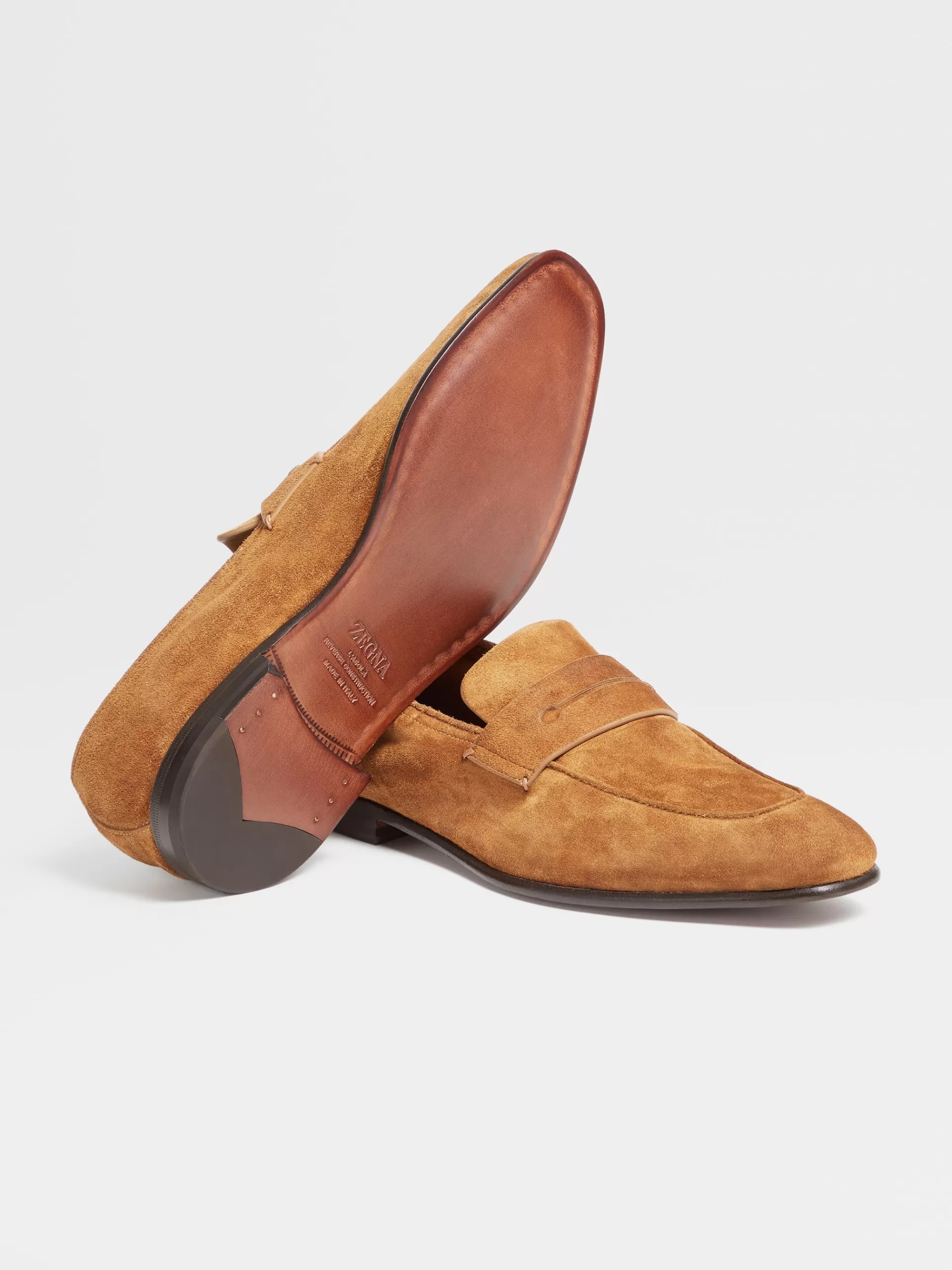 Clearance ZEGNA Mocassins L'Asola En Veau Velours Ocre