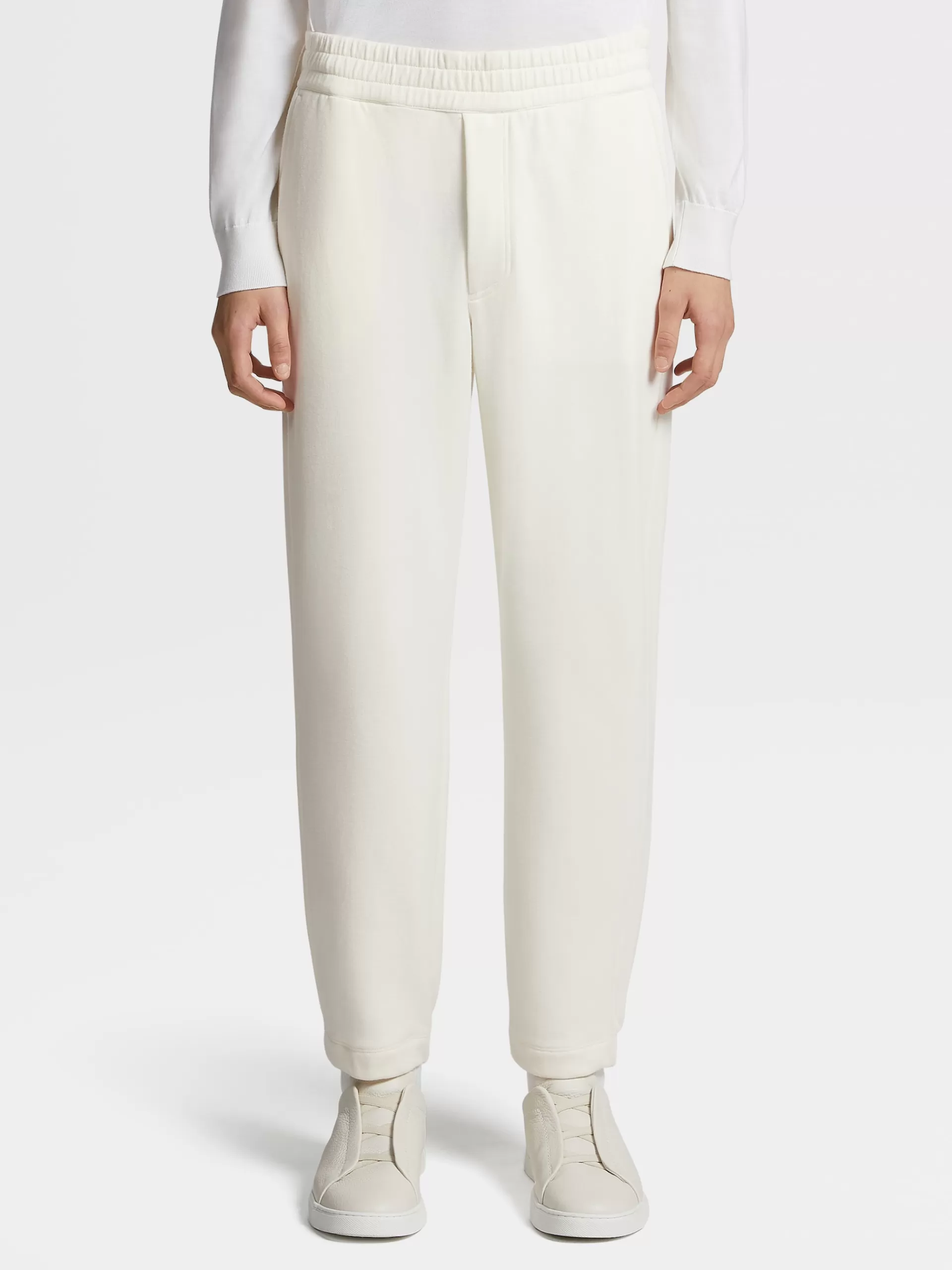 Best ZEGNA Pantalon De Jogging En Coton Et Cachemire Blanc