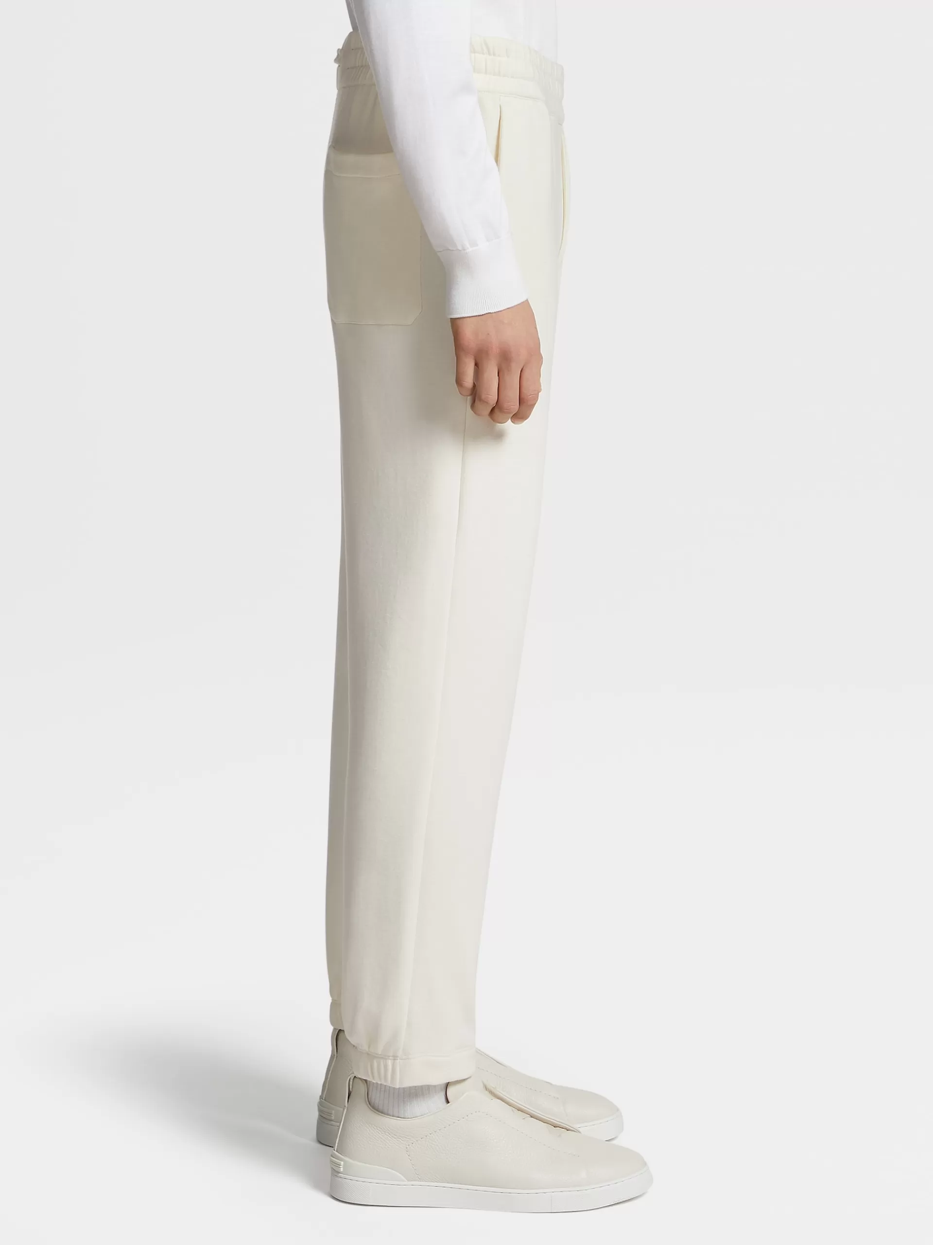 Discount ZEGNA Pantalon De Jogging En Coton Et Cachemire Blanc