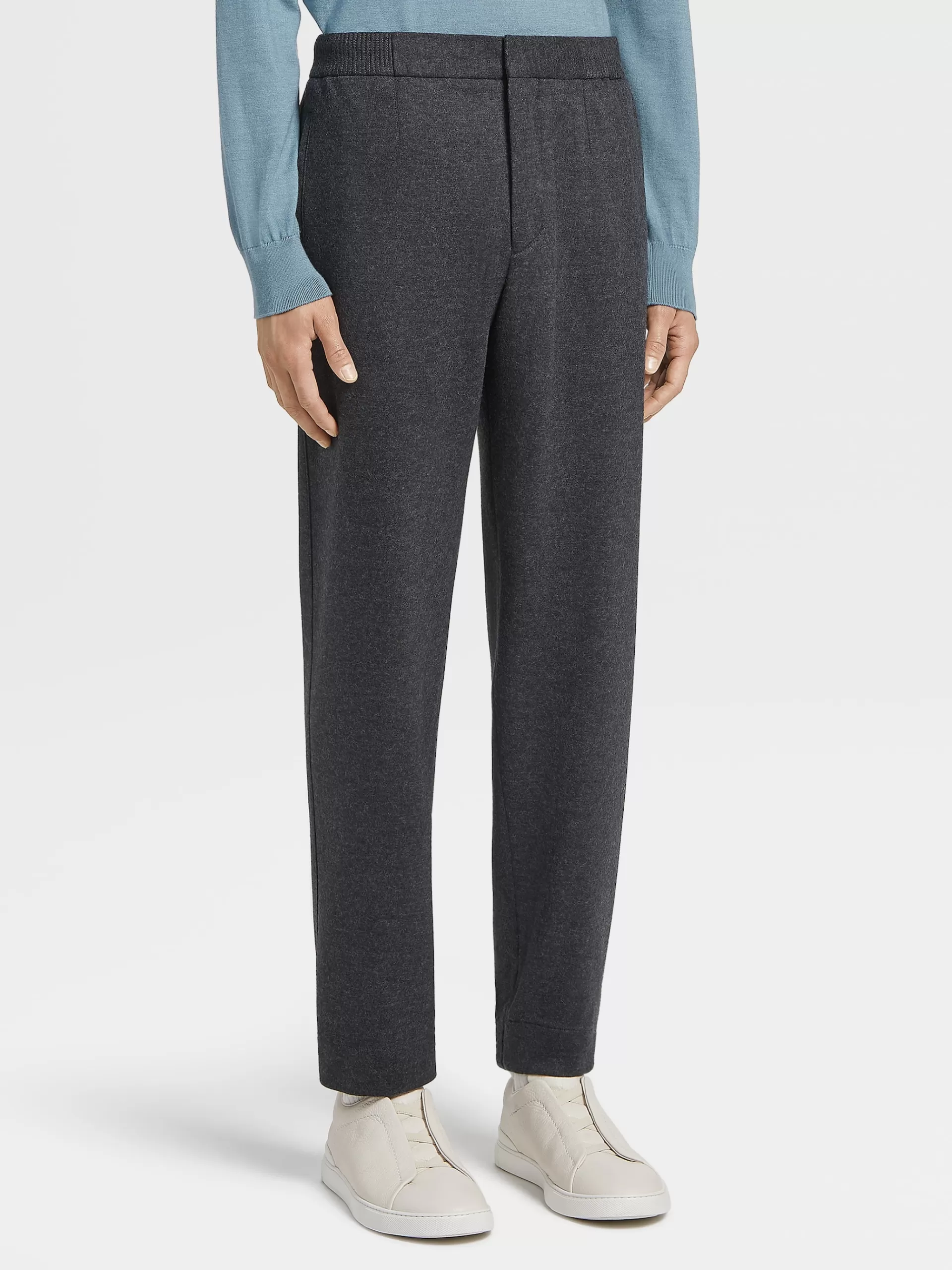 Hot ZEGNA Pantalon De Jogging En Jersey De Laine Gris Fonce